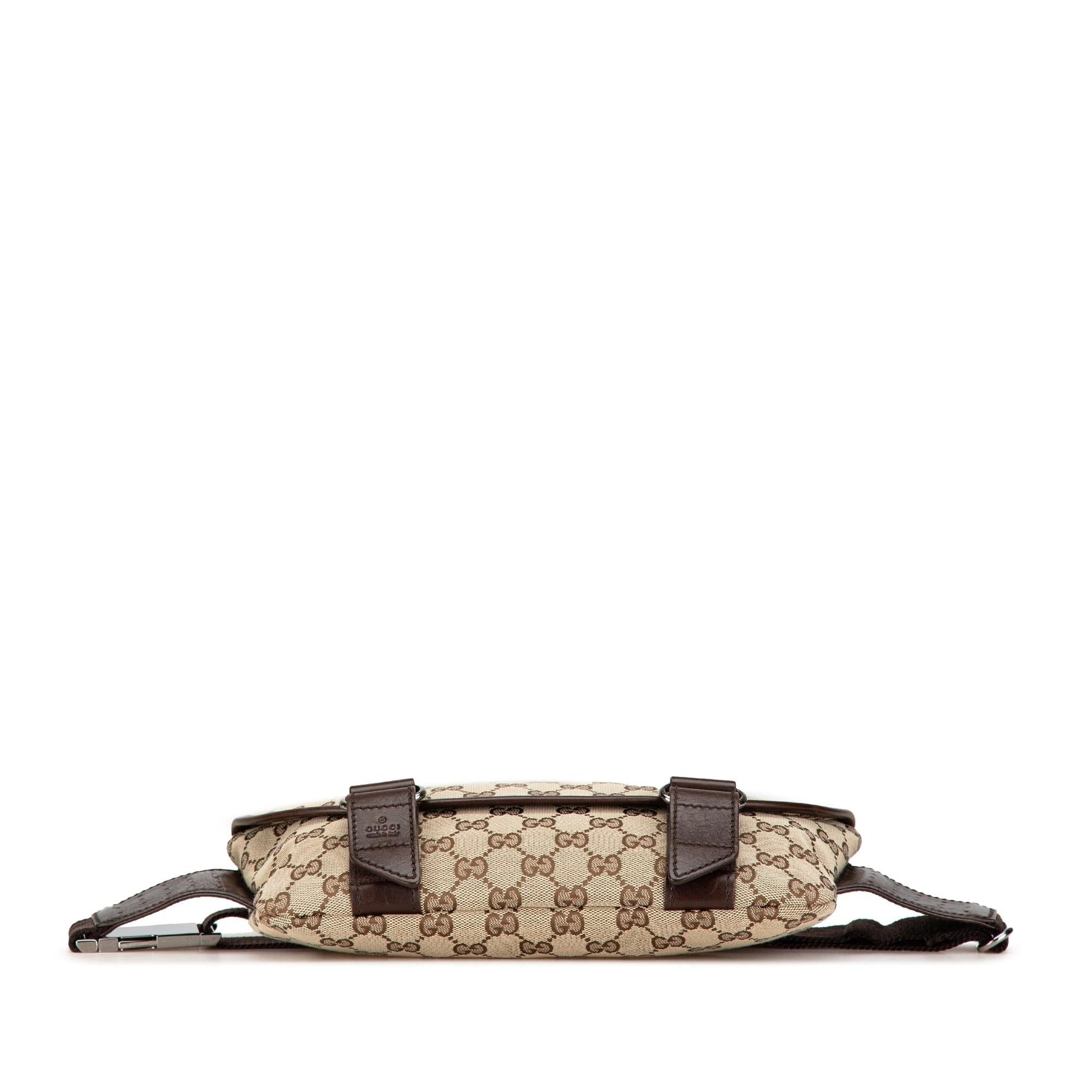 Gucci GG Belt SHG-11BTpY Canvas Calf Brown Accessory
