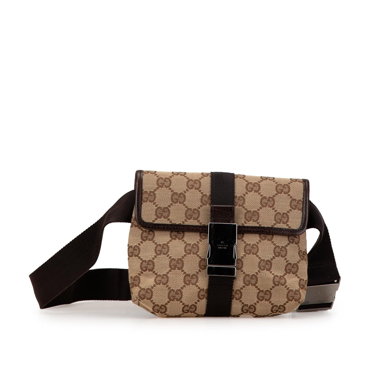 Gucci GG Belt SHG-sxzARj Canvas Calf Brown Accessory