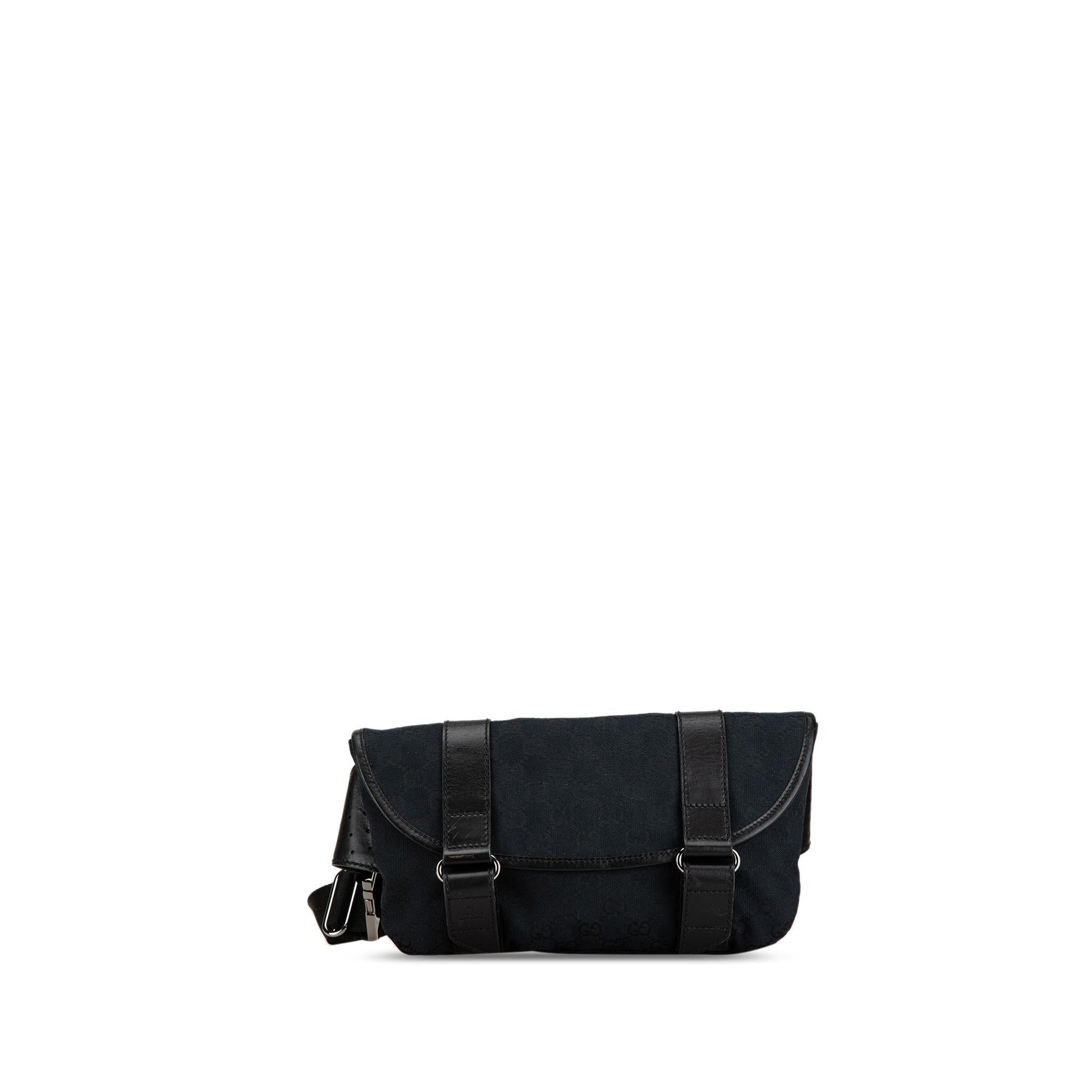 Gucci GG Belt Canvas Calf Black Accessory Belt Bag