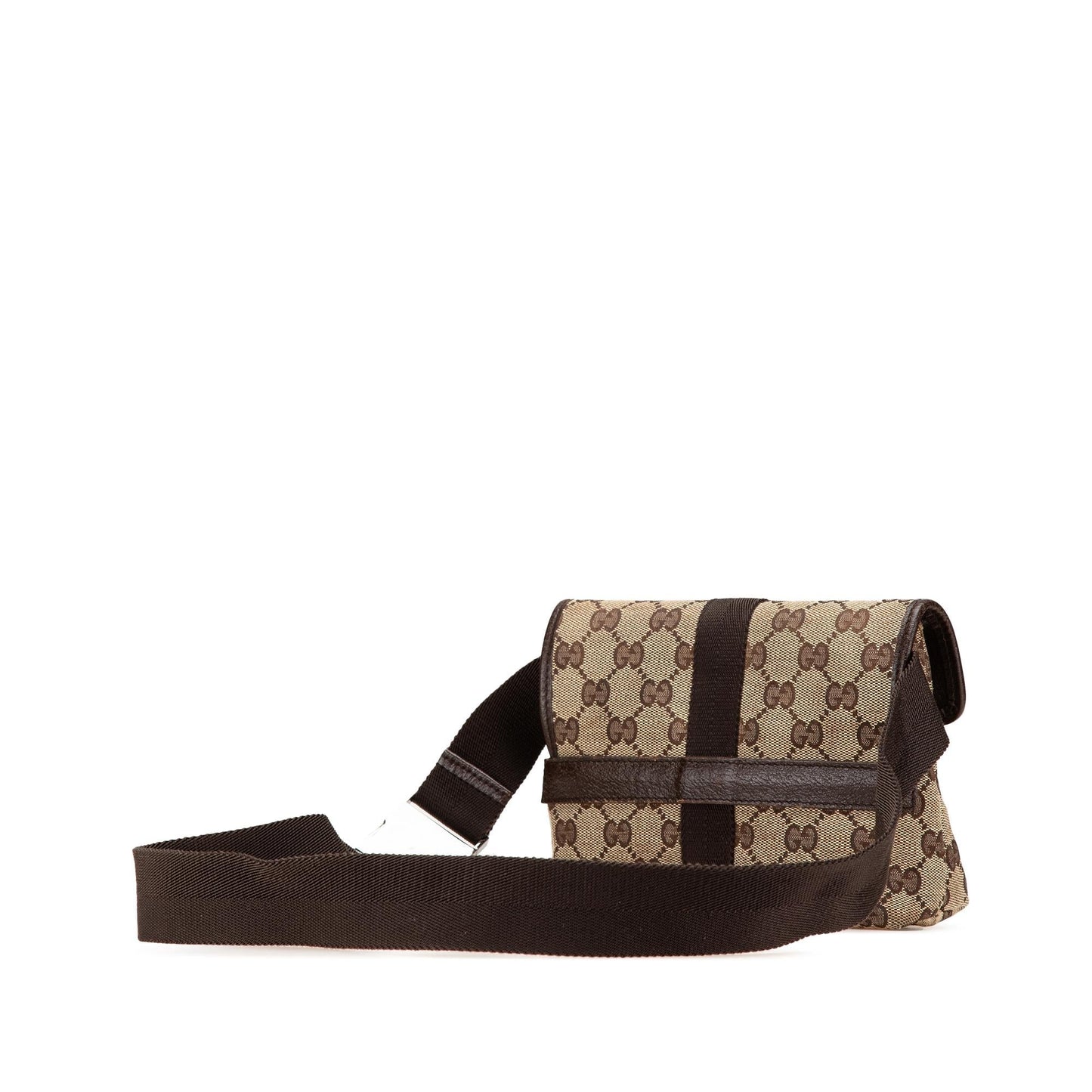 Gucci GG Belt Canvas Calf Brown Accessory Bag 4