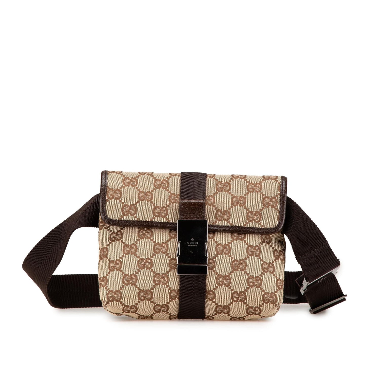 Gucci GG Belt Canvas Calf Brown Accessory Bag 10