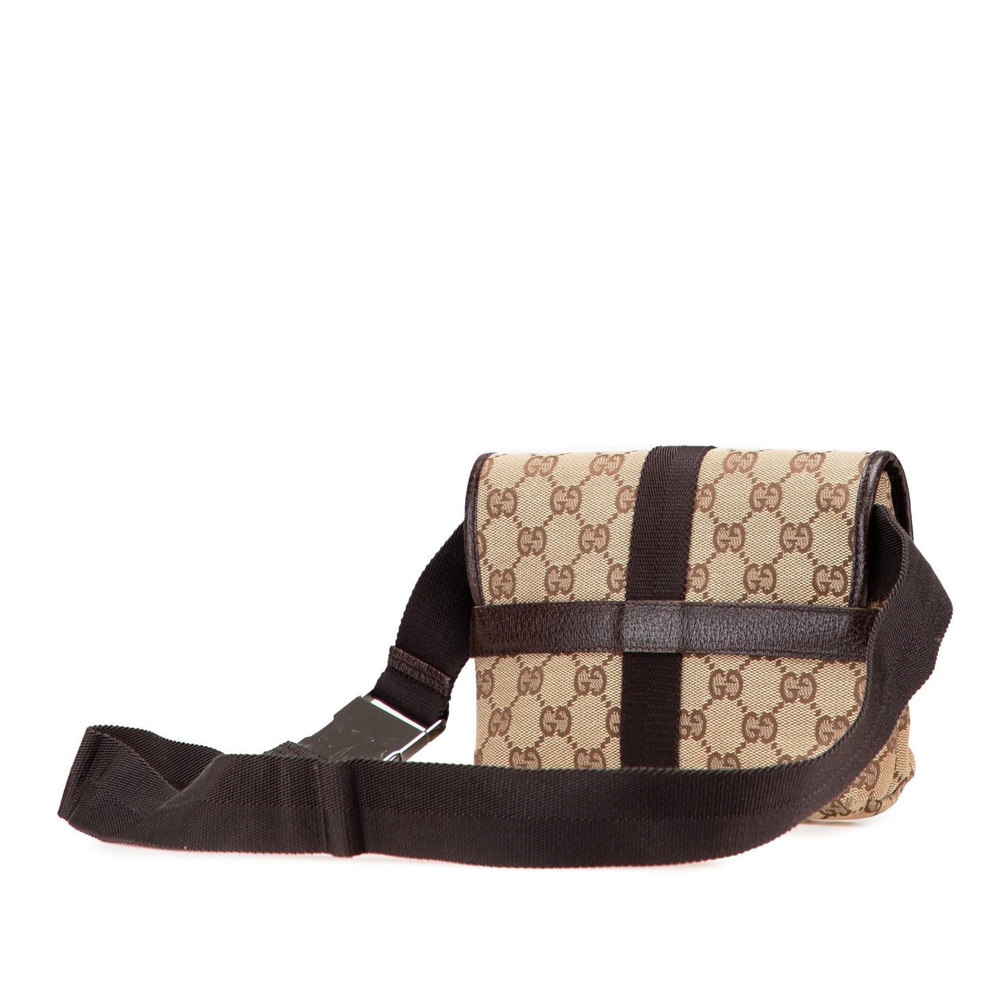 Gucci GG Belt Canvas Brown Accessory