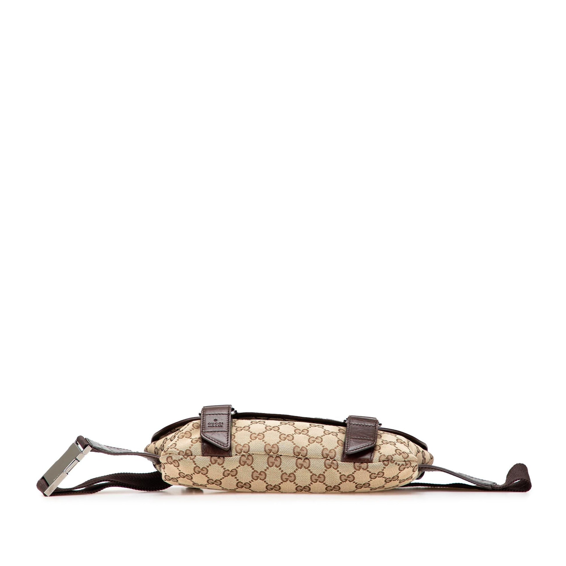 Gucci GG Belt Canvas Calf Brown Accessory Bag 17