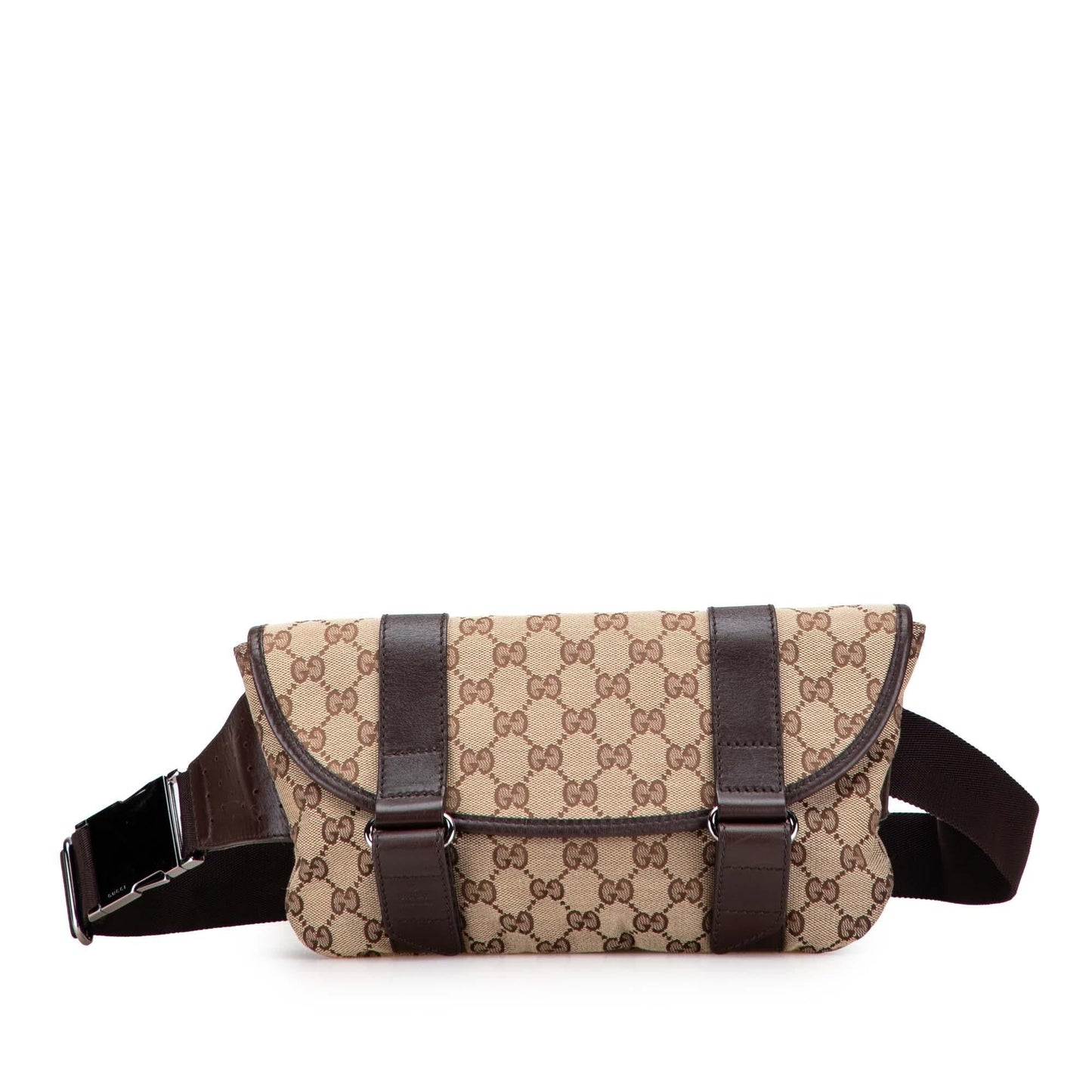Gucci GG Belt Canvas Calf Brown Accessory Bag 18