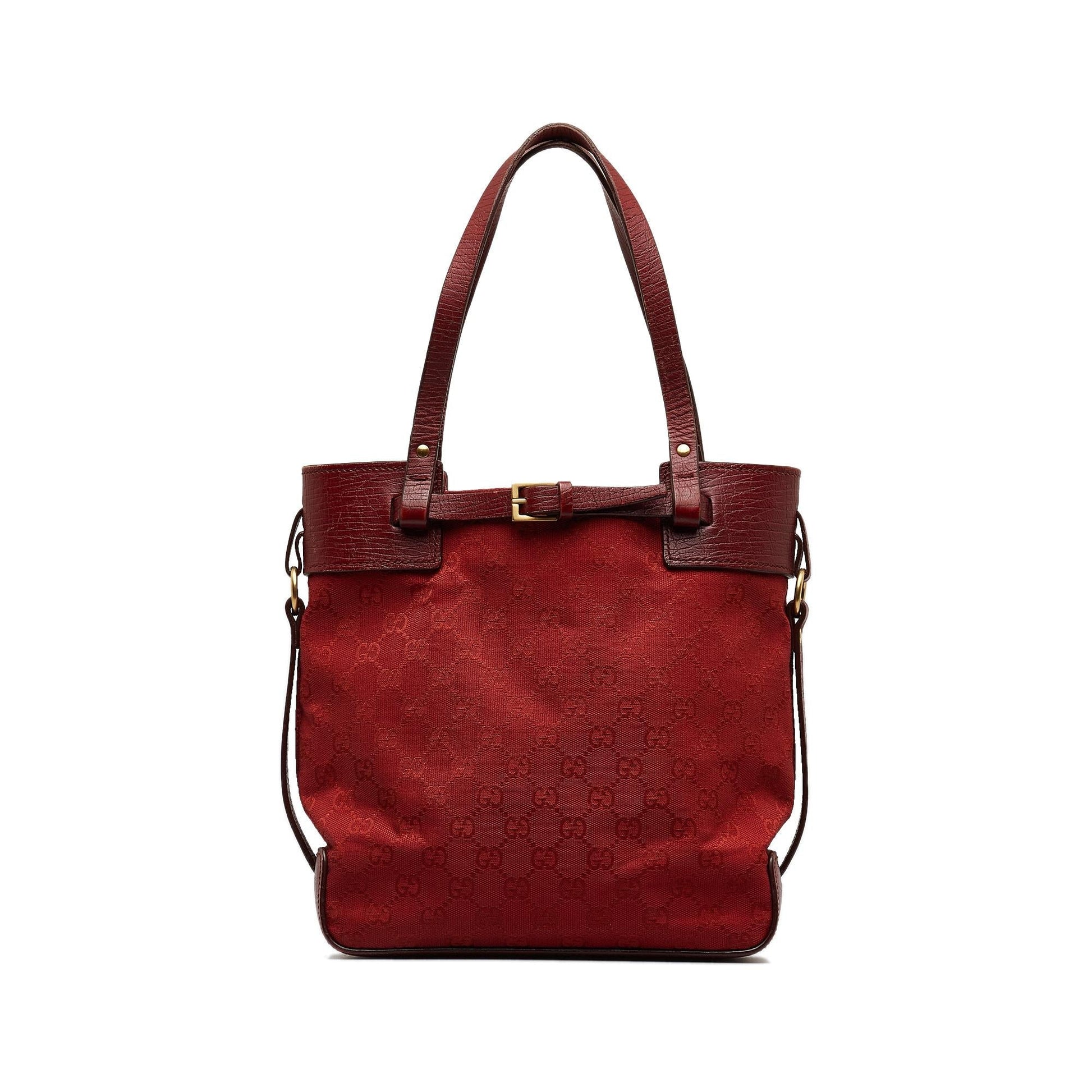 Gucci GG Belt SHG-HTluvU Canvas Calf Red Accessory