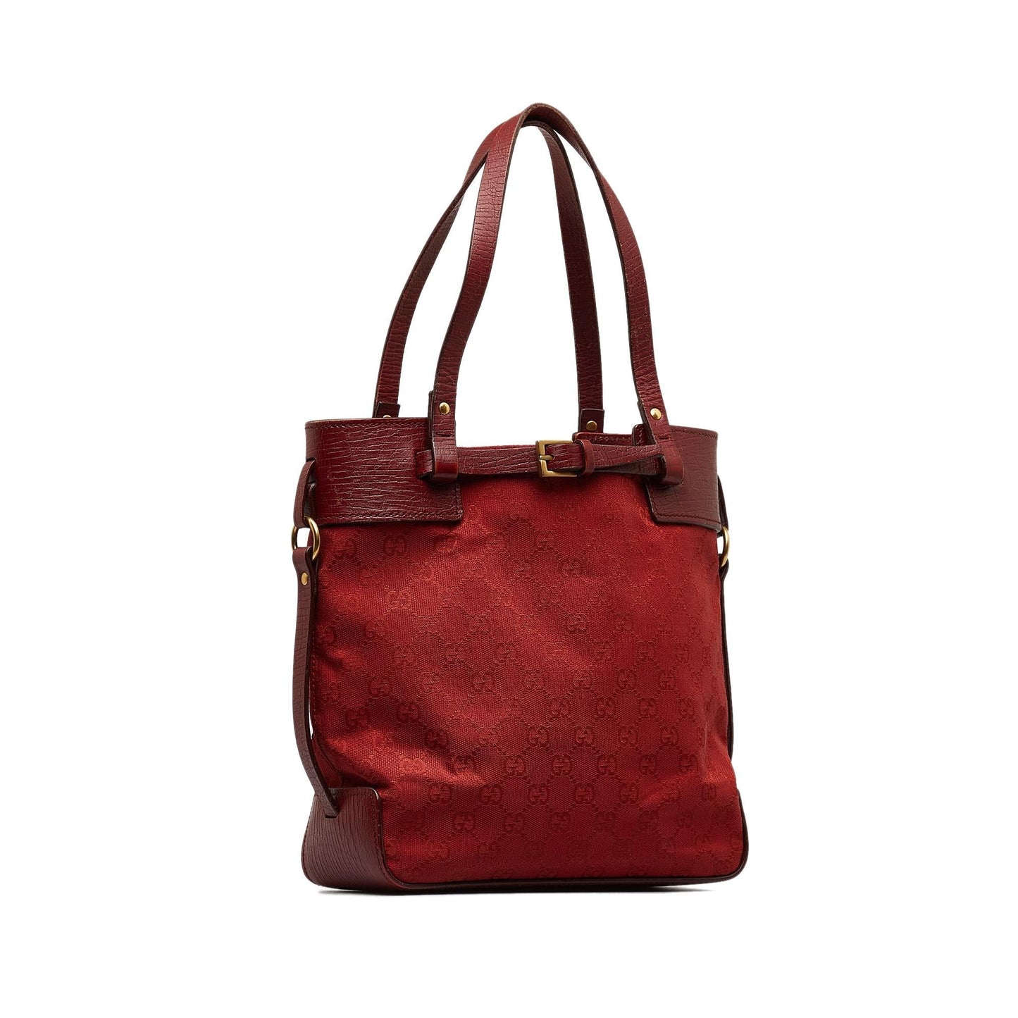 Gucci GG Belt SHG-HTluvU Canvas Calf Red Accessory