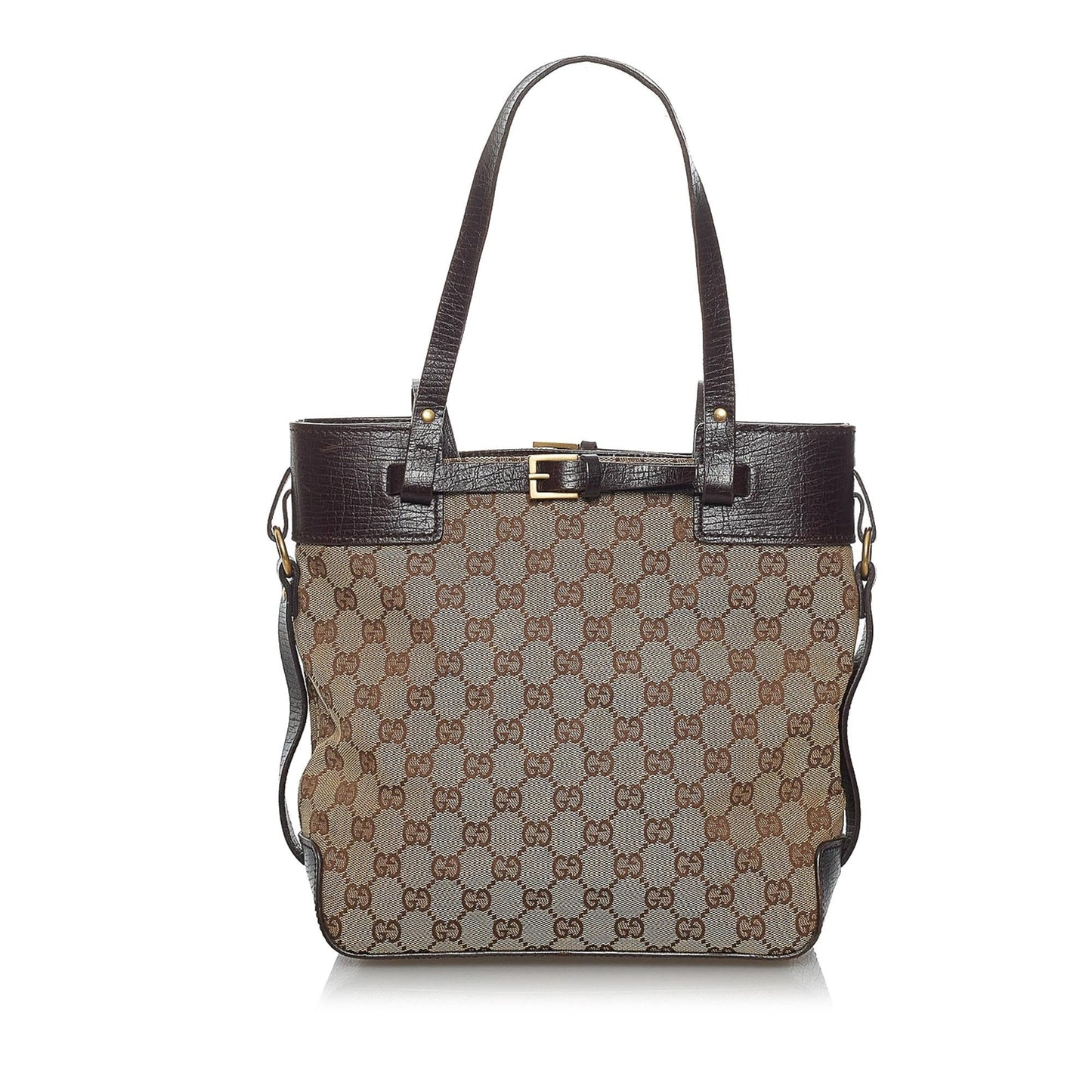 Gucci GG Belted SHG Canvas Calf Brown Accessory