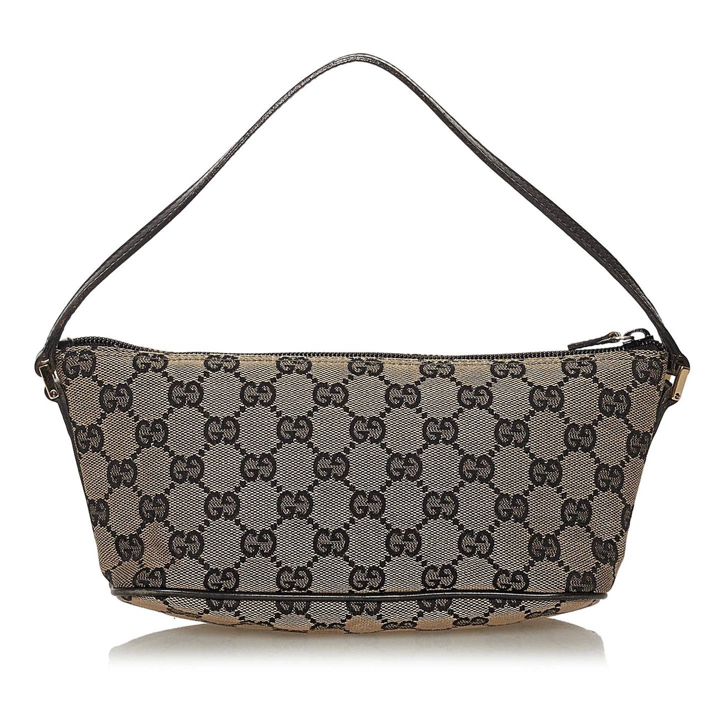 Gucci GG Boat Baguette SHG Canvas Blue Grey Handbag