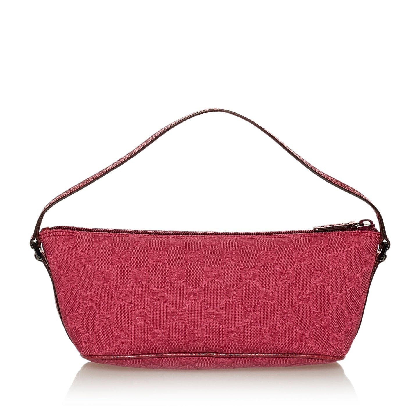 Gucci GG Boat Baguette SHG Canvas Calf Pink Handbag