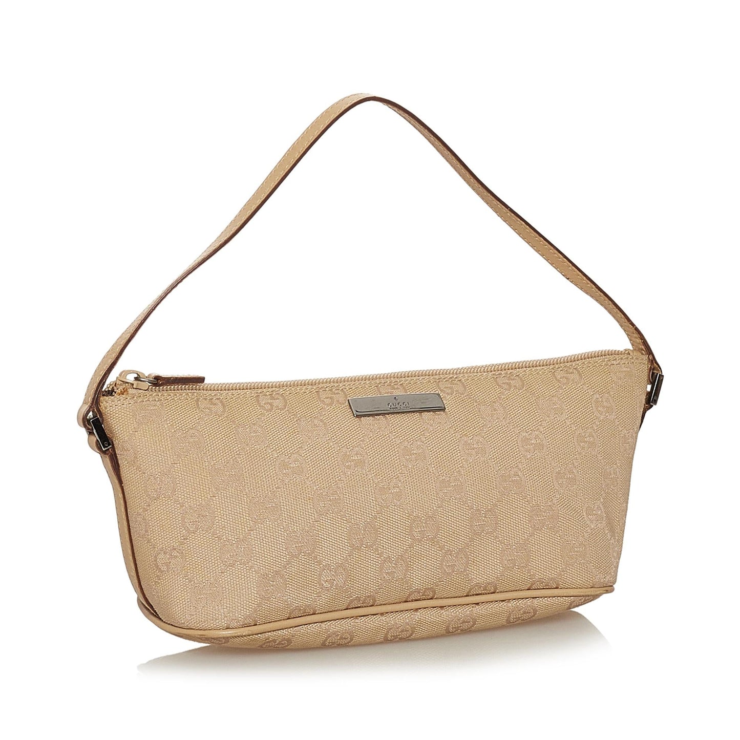 Gucci GG Boat Baguette SHG Canvas Brown Handbag 9