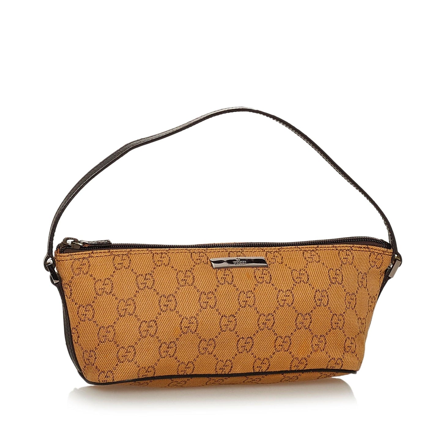 Gucci GG Boat Baguette SHG Canvas Brown Handbag 8