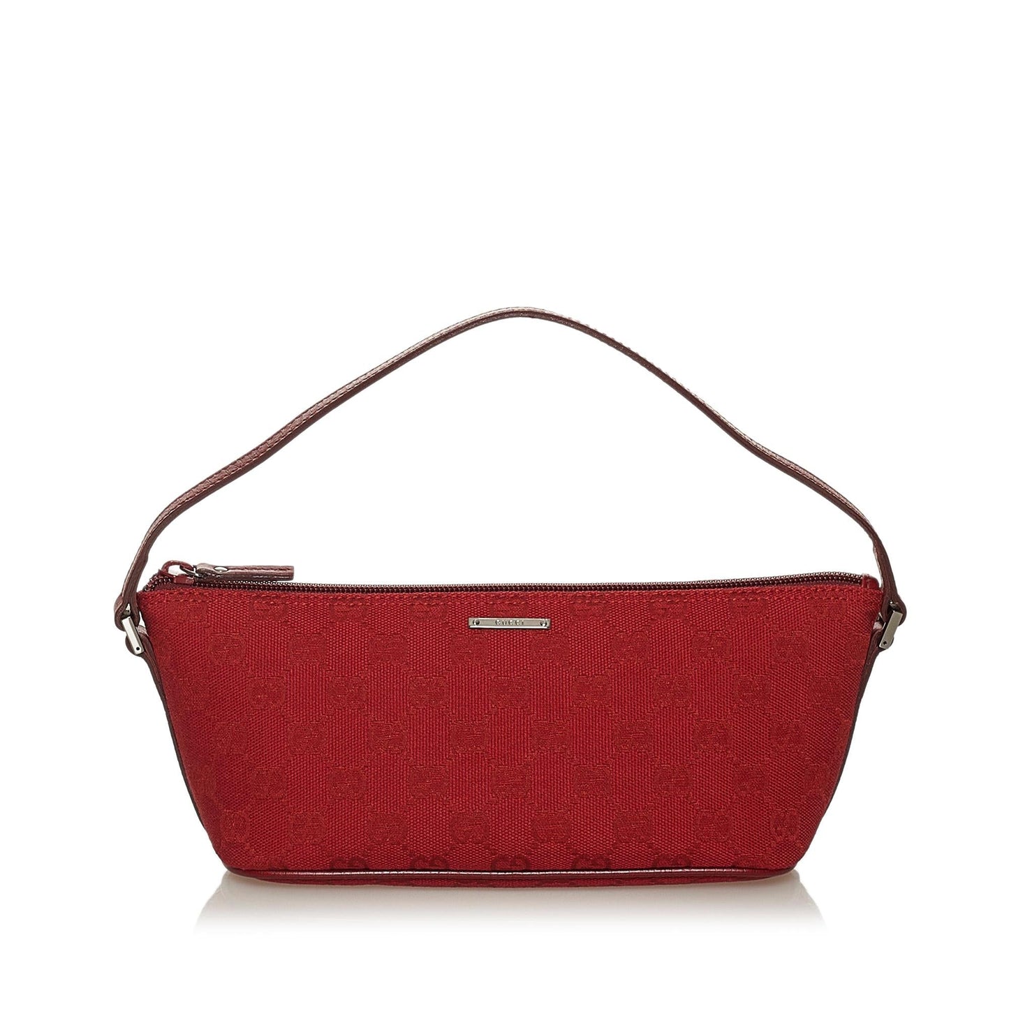 Gucci GG Boat Baguette SHG Canvas Red Handbag