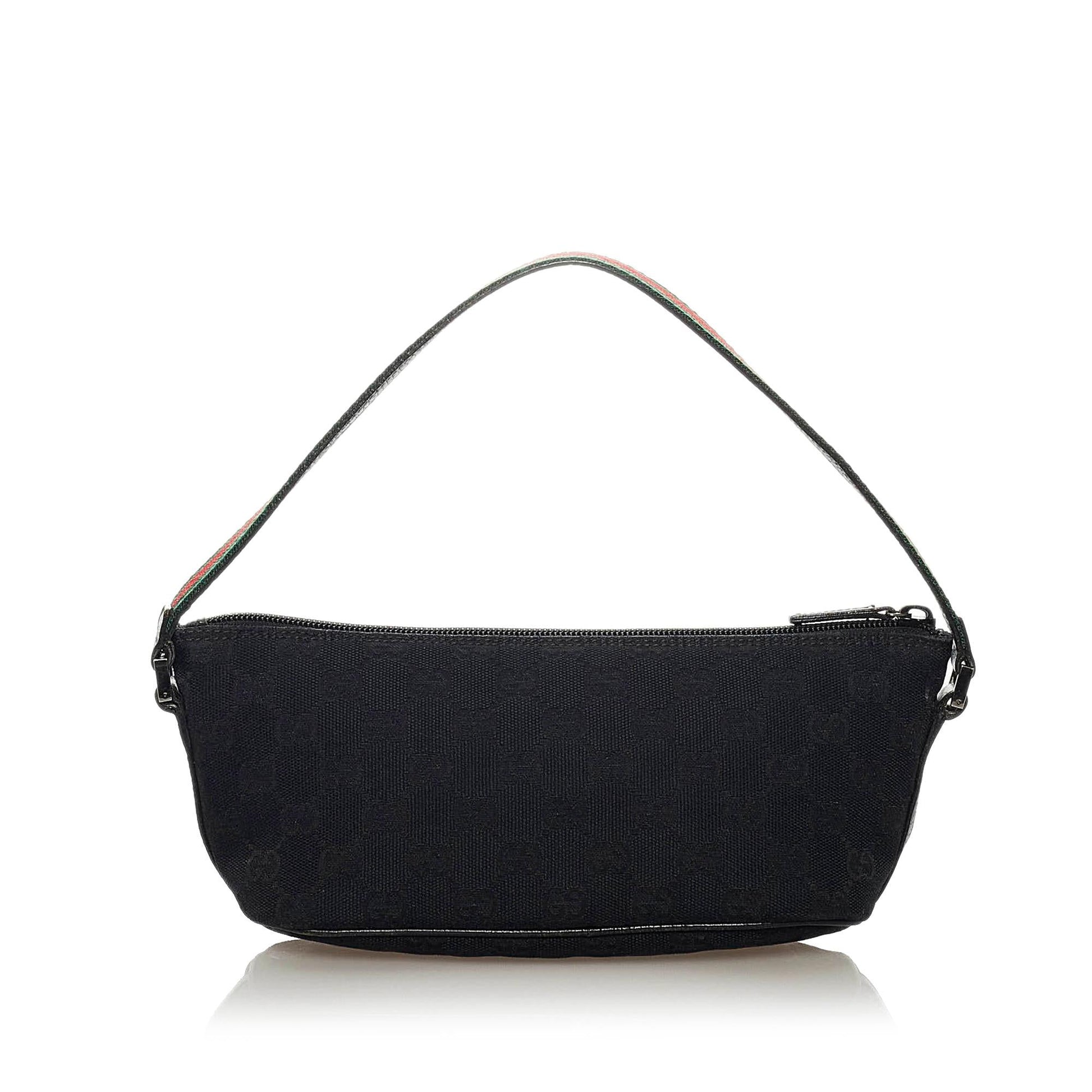 Gucci GG Boat Baguette SHG Canvas Black Handbag 9