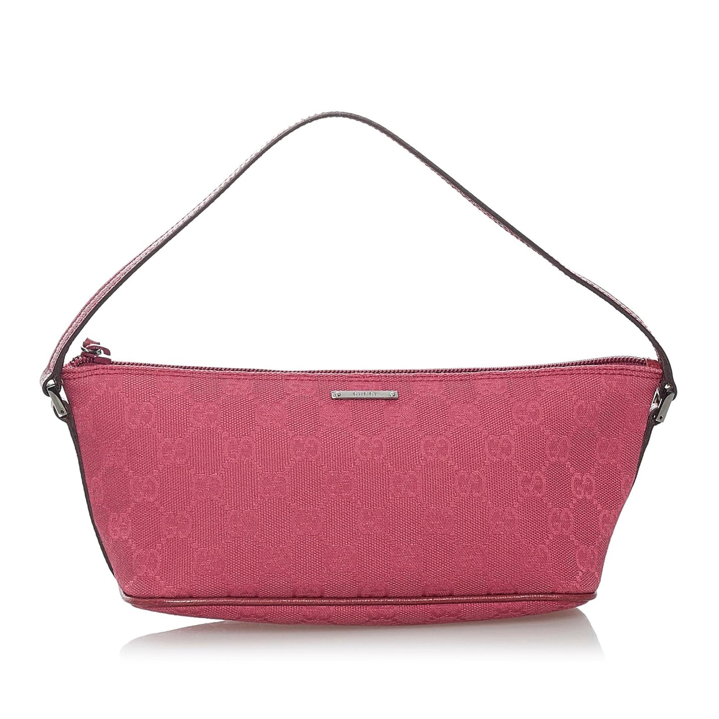 Gucci GG Boat Baguette SHG Canvas Pink Handbag