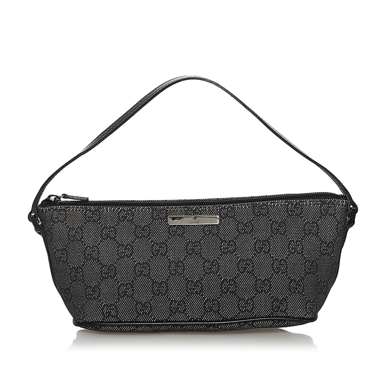 Gucci GG Boat Baguette SHG Canvas Calf Black Handbag 3