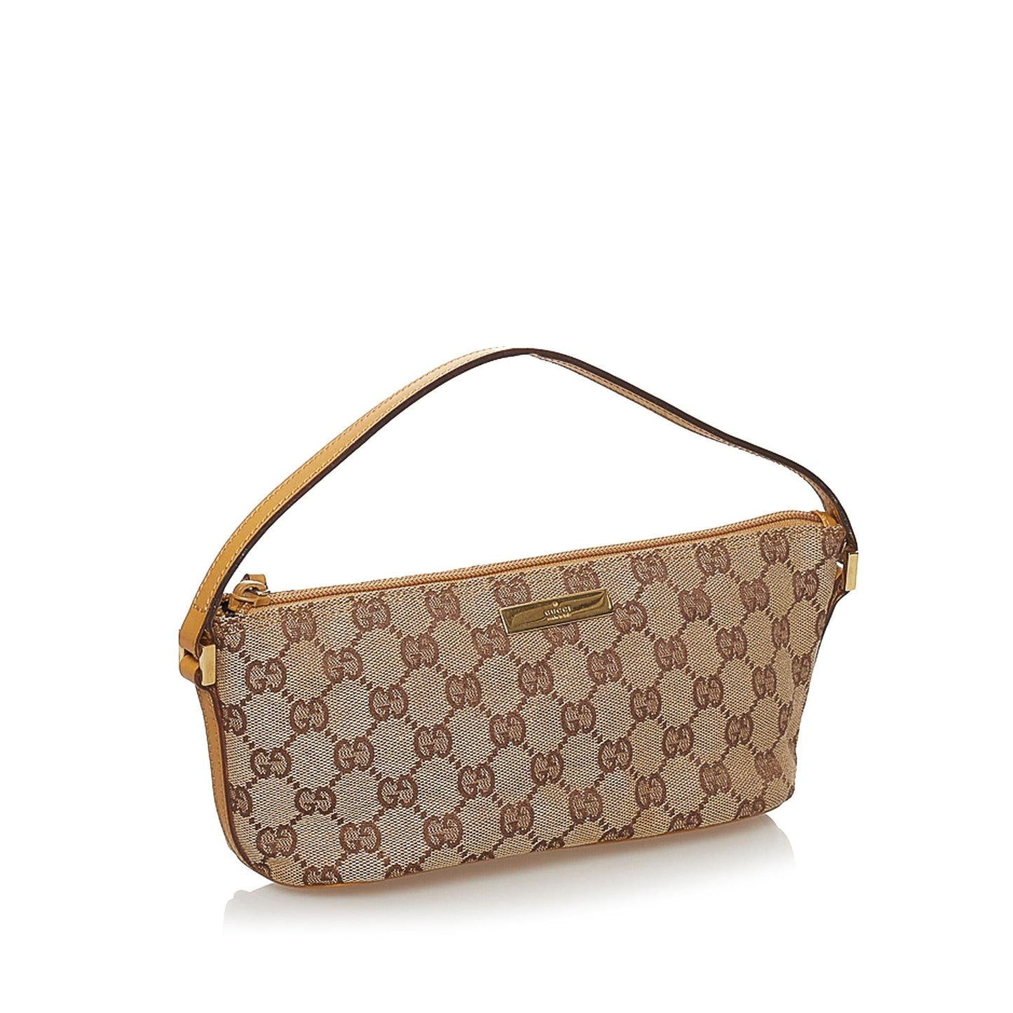 Gucci GG Boat Baguette SHG Canvas Brown Handbag 12
