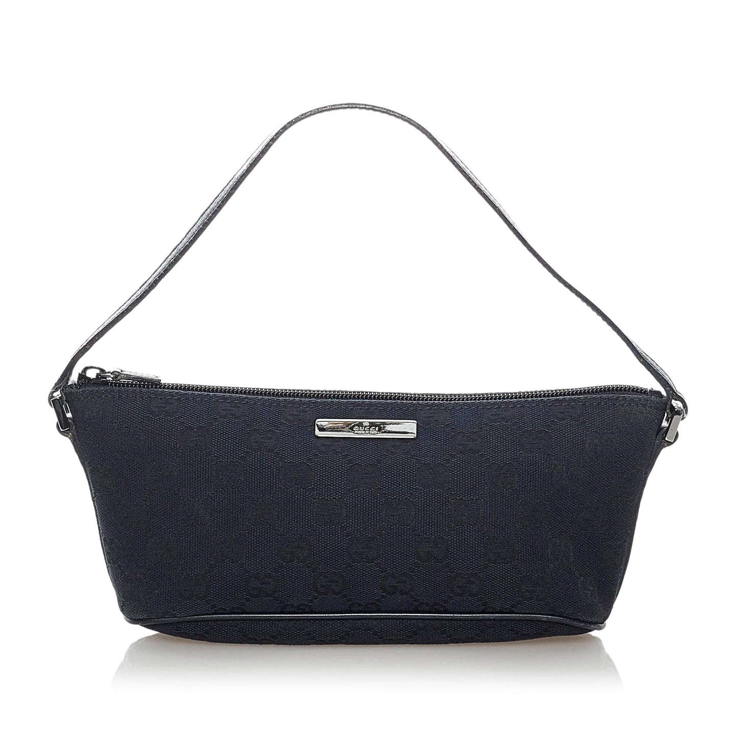 Gucci GG Boat Baguette SHG Canvas Black Handbag 10