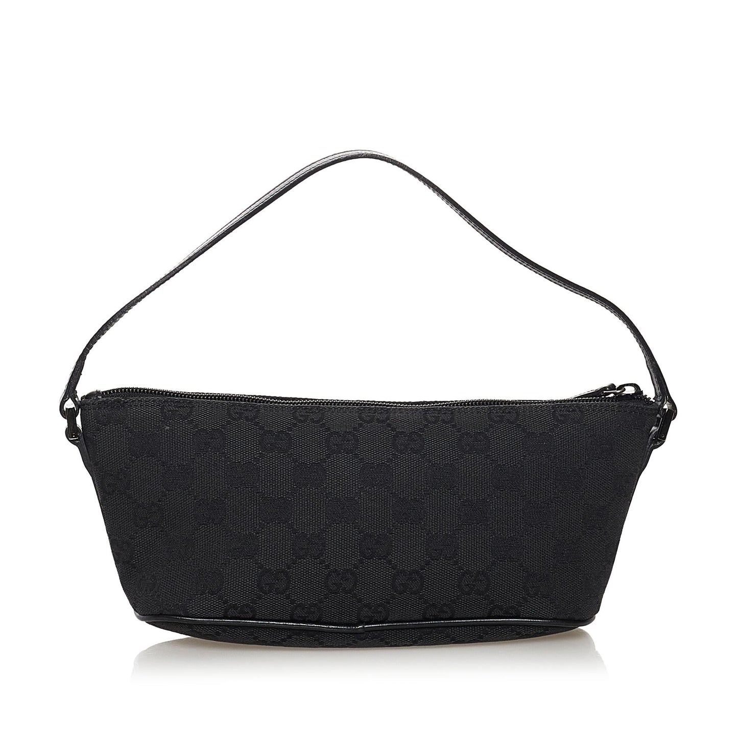 Gucci GG Boat Baguette SHG Canvas Black Handbag 13