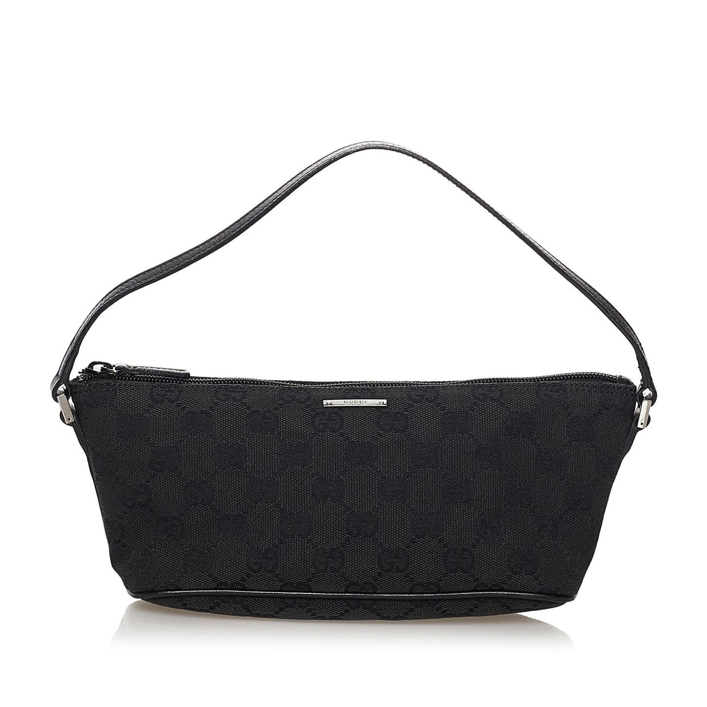 Gucci GG Boat Baguette SHG Canvas Black Handbag 13