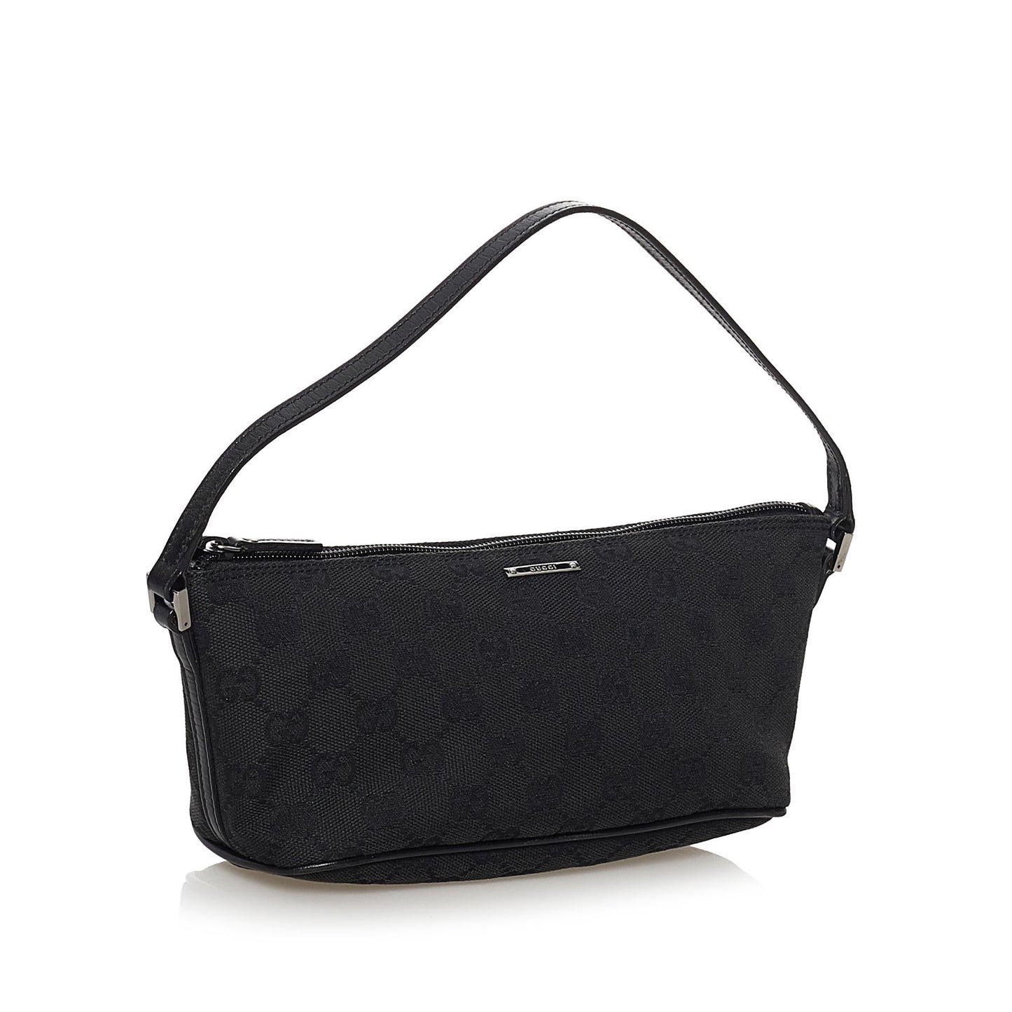 Gucci GG Boat Baguette SHG Canvas Black Handbag 13
