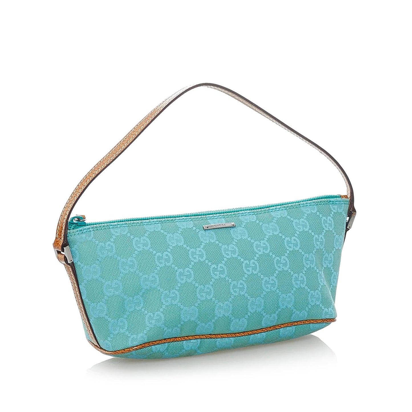 Gucci GG Boat Baguette SHG Canvas Blue Handbag