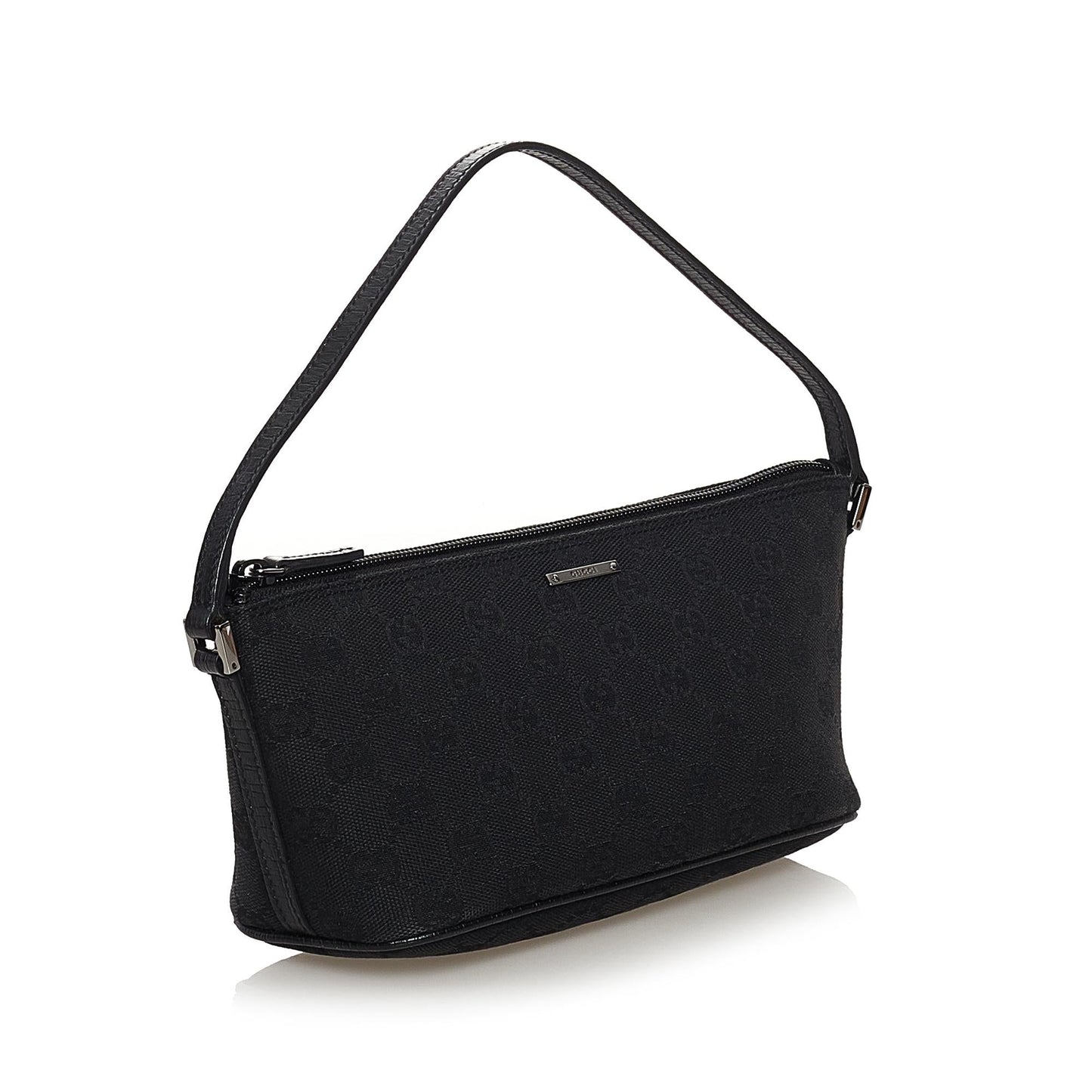 Gucci GG Boat Baguette SHG Canvas Black Handbag 15