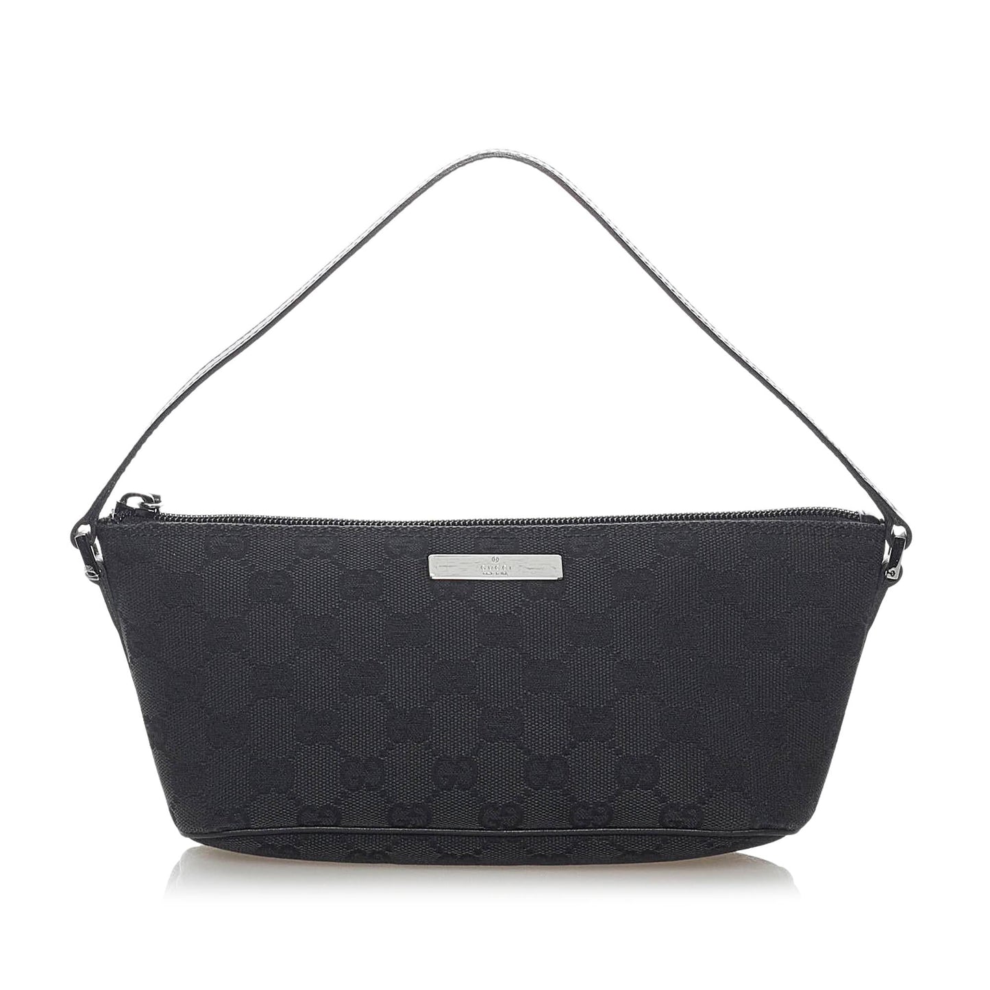 Gucci GG Boat Baguette SHG Canvas Black Handbag 17