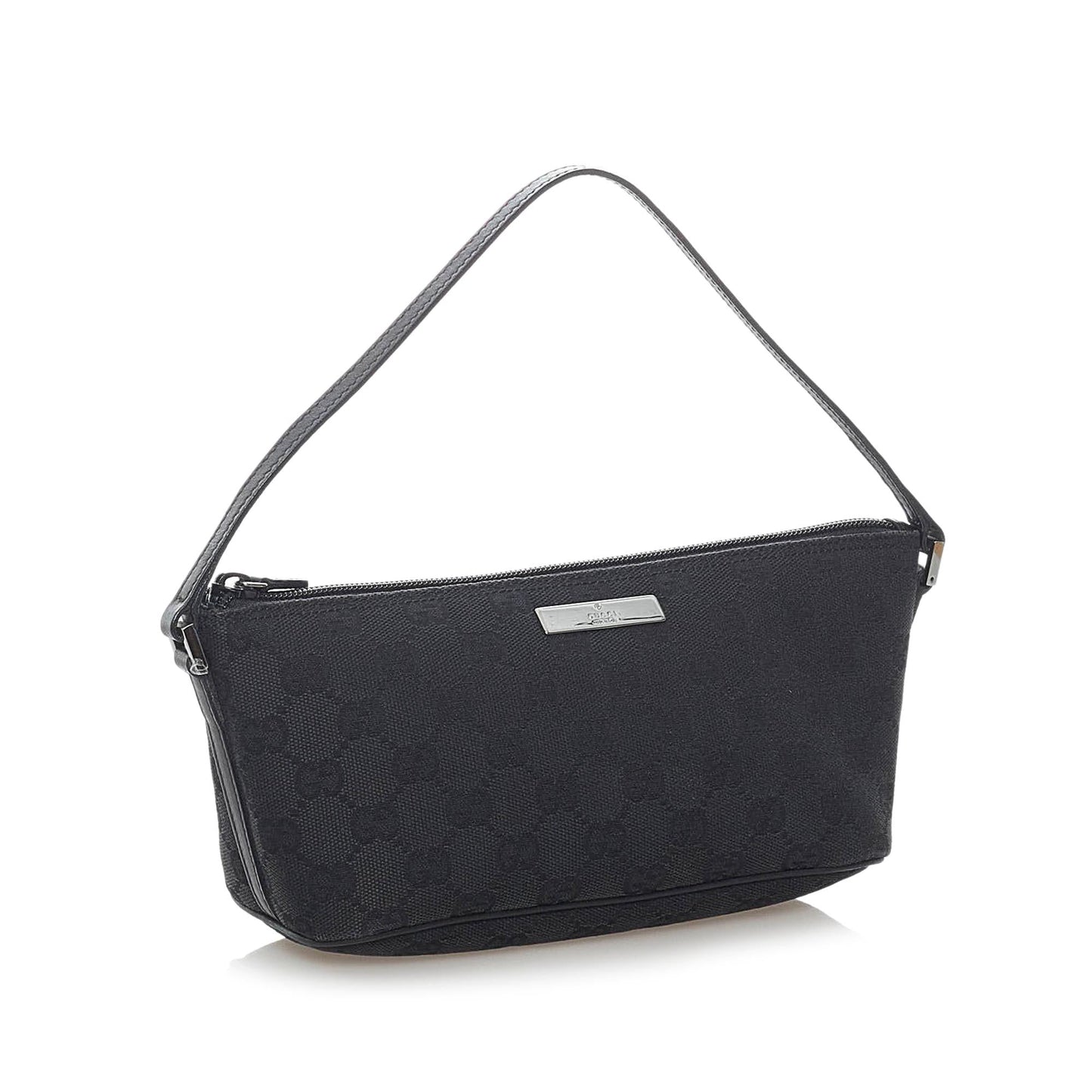 Gucci GG Boat Baguette SHG Canvas Black Handbag 17