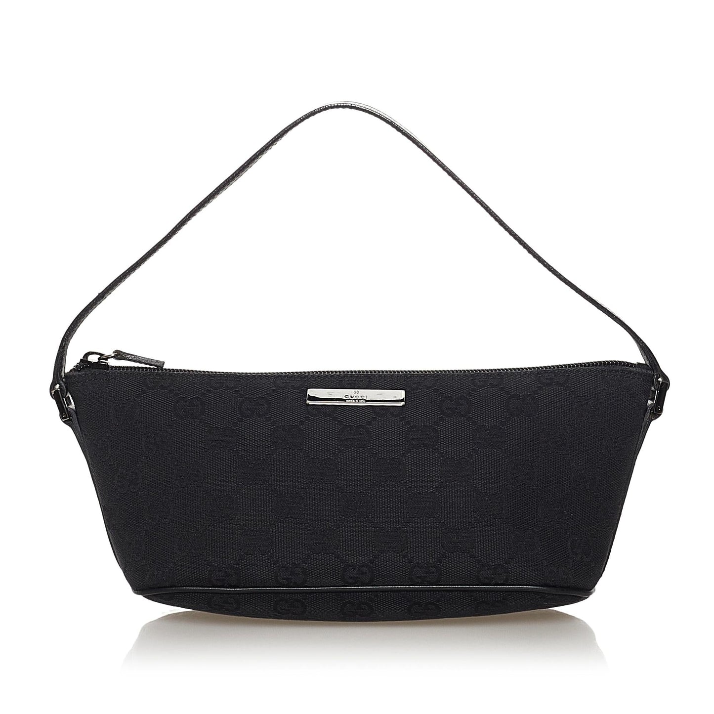 Gucci GG Boat Baguette SHG Canvas Black Handbag 18