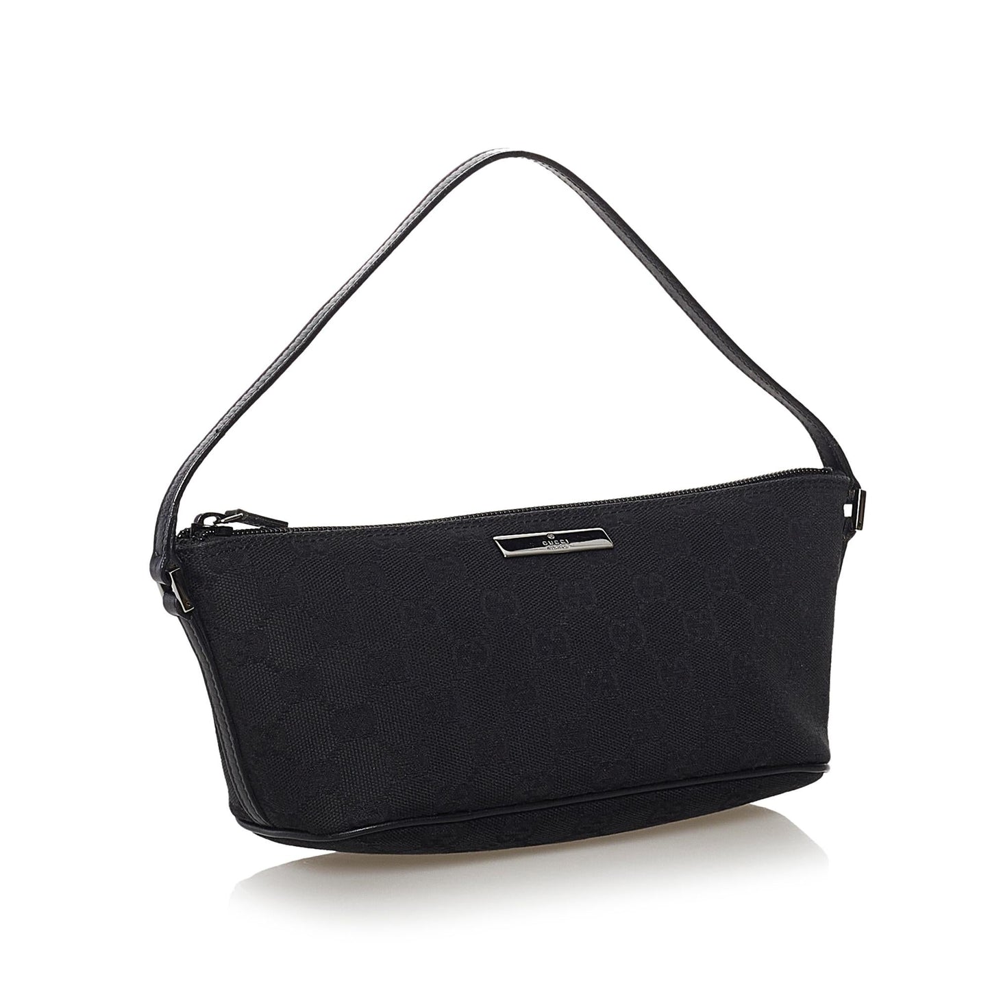 Gucci GG Boat Baguette SHG Canvas Black Handbag 18