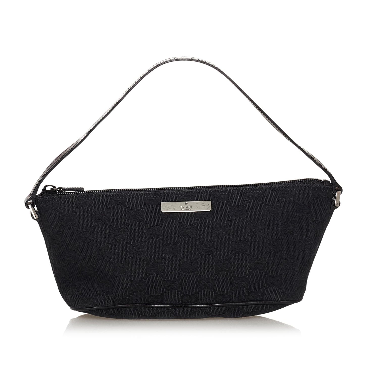 Gucci GG Boat Baguette SHG Canvas Black Handbag
