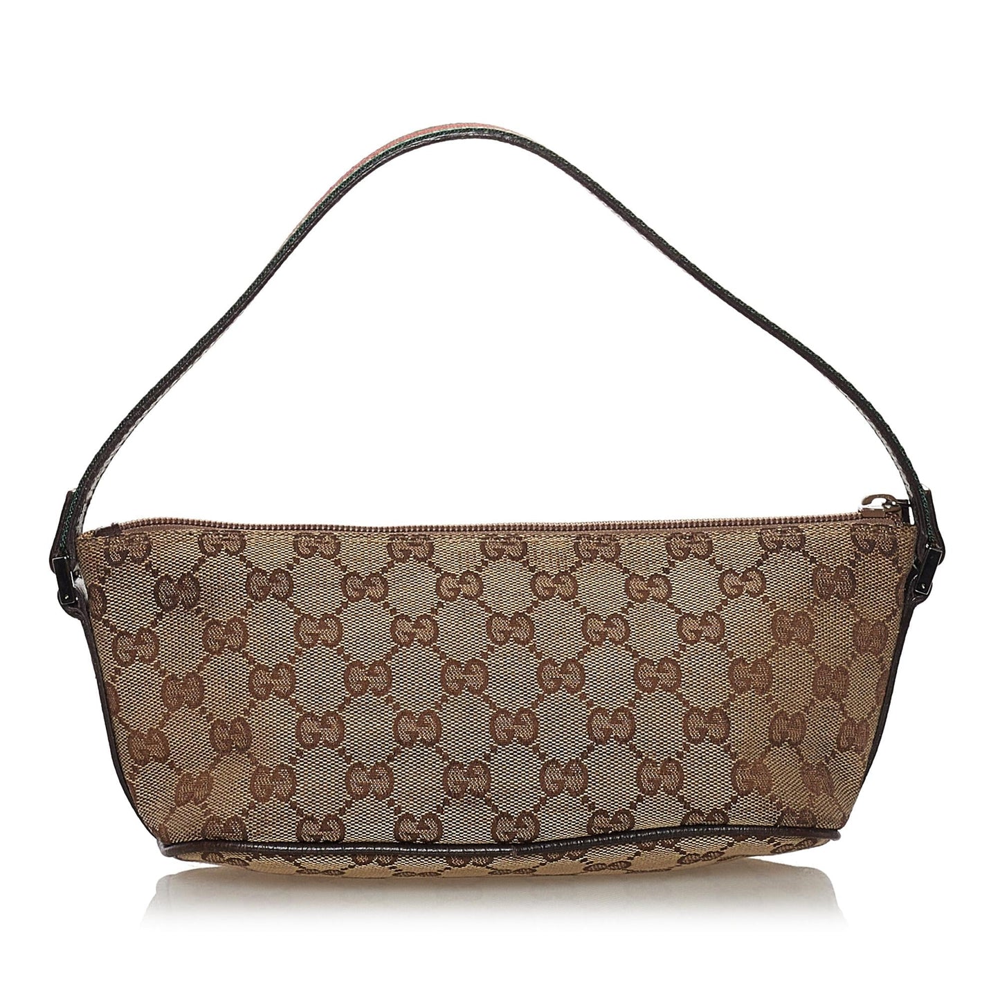 Gucci GG Boat Baguette SHG Canvas Brown Handbag 5