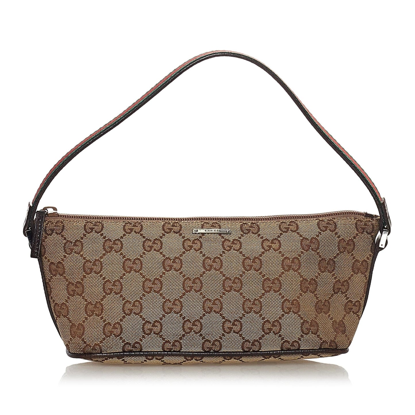 Gucci GG Boat Baguette SHG Canvas Brown Handbag 5