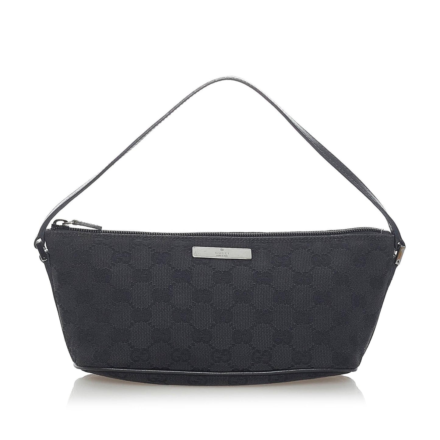 Gucci GG Boat Baguette SHG Canvas Black Handbag 3