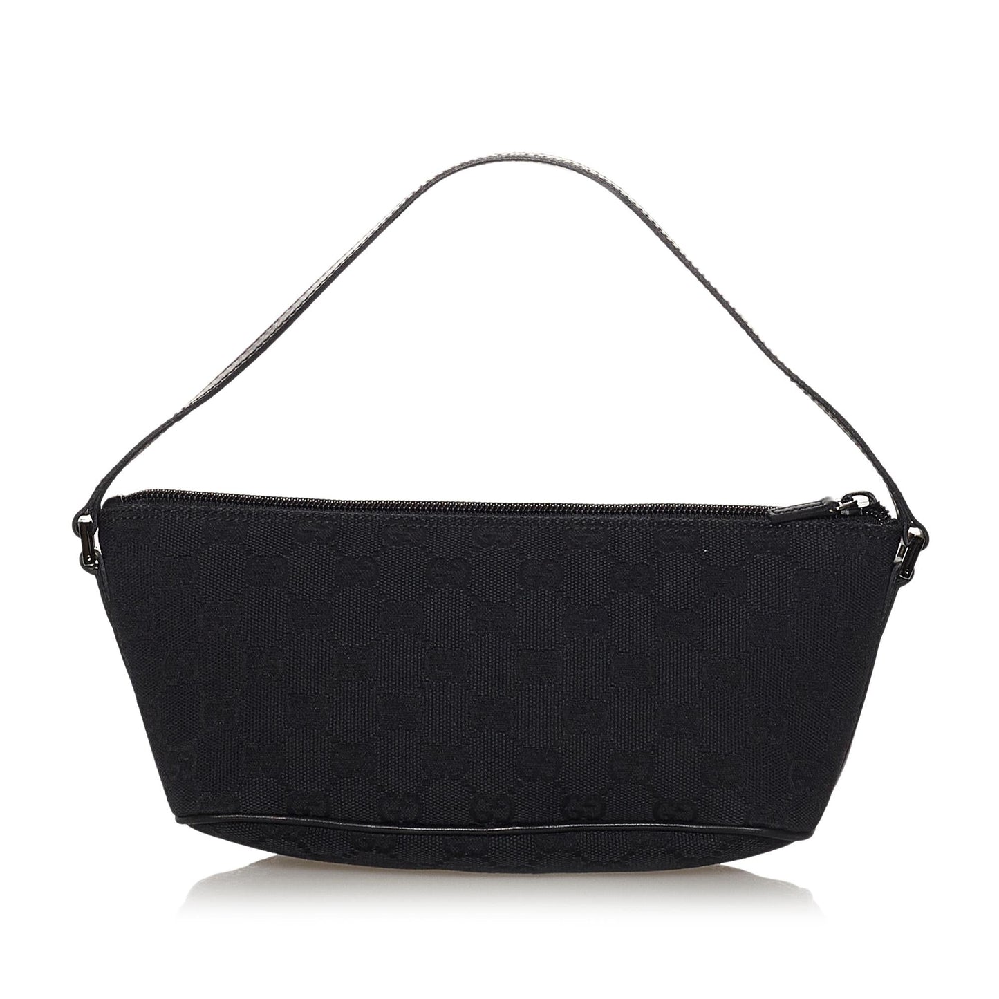 Gucci GG Boat Baguette SHG Canvas Black Handbag 4