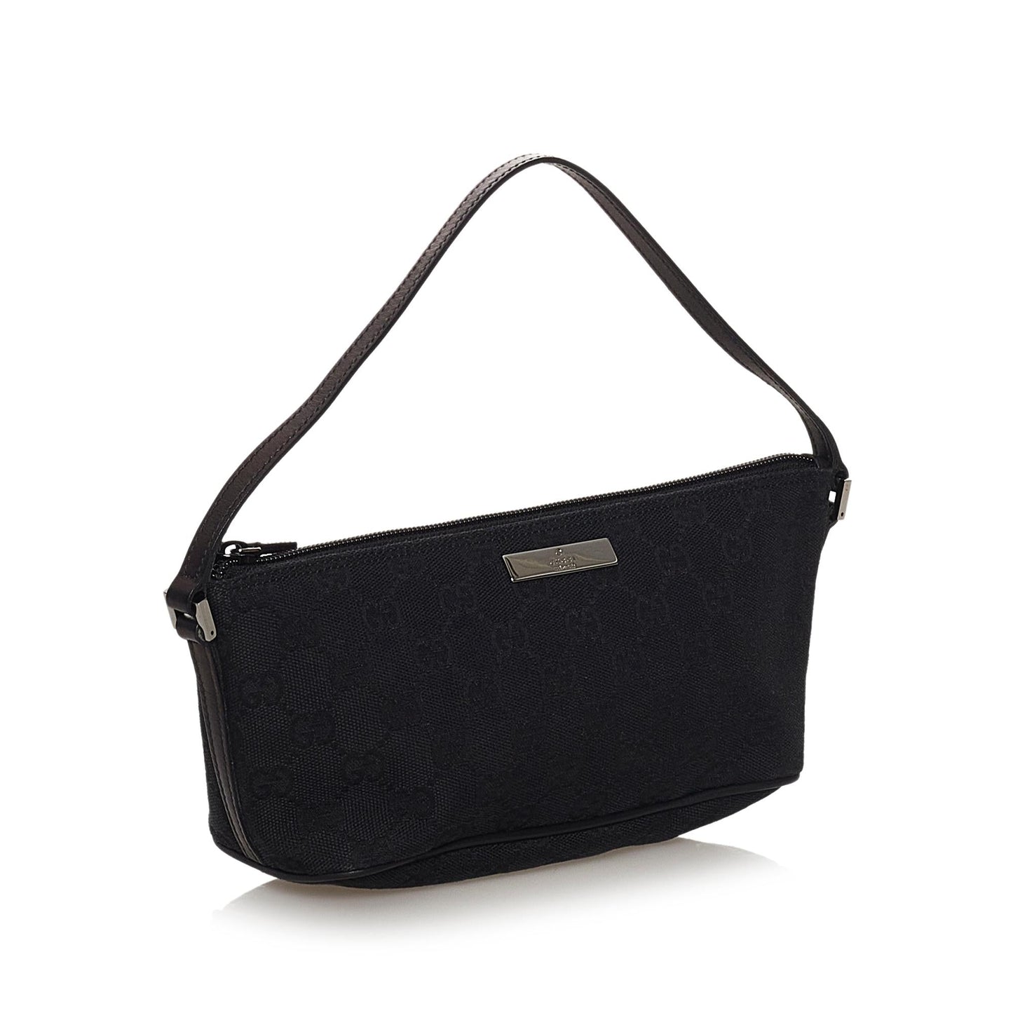 Gucci GG Boat Baguette SHG Canvas Black Handbag 4