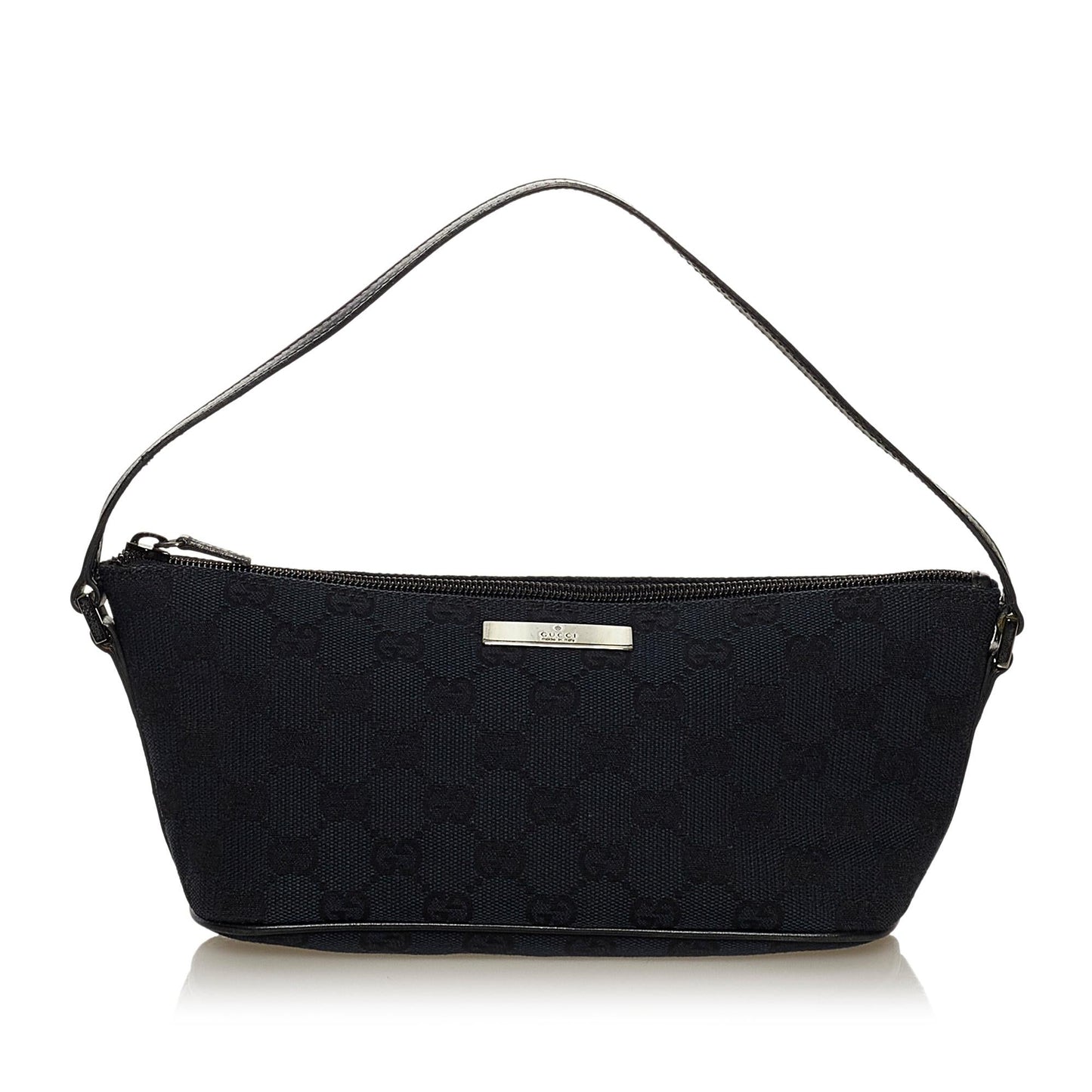 Gucci GG Boat Baguette SHG Canvas Black Handbag 5
