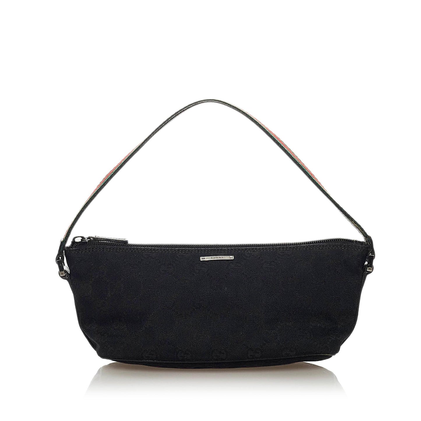 Gucci GG Boat Baguette SHG Canvas Black Handbag 6