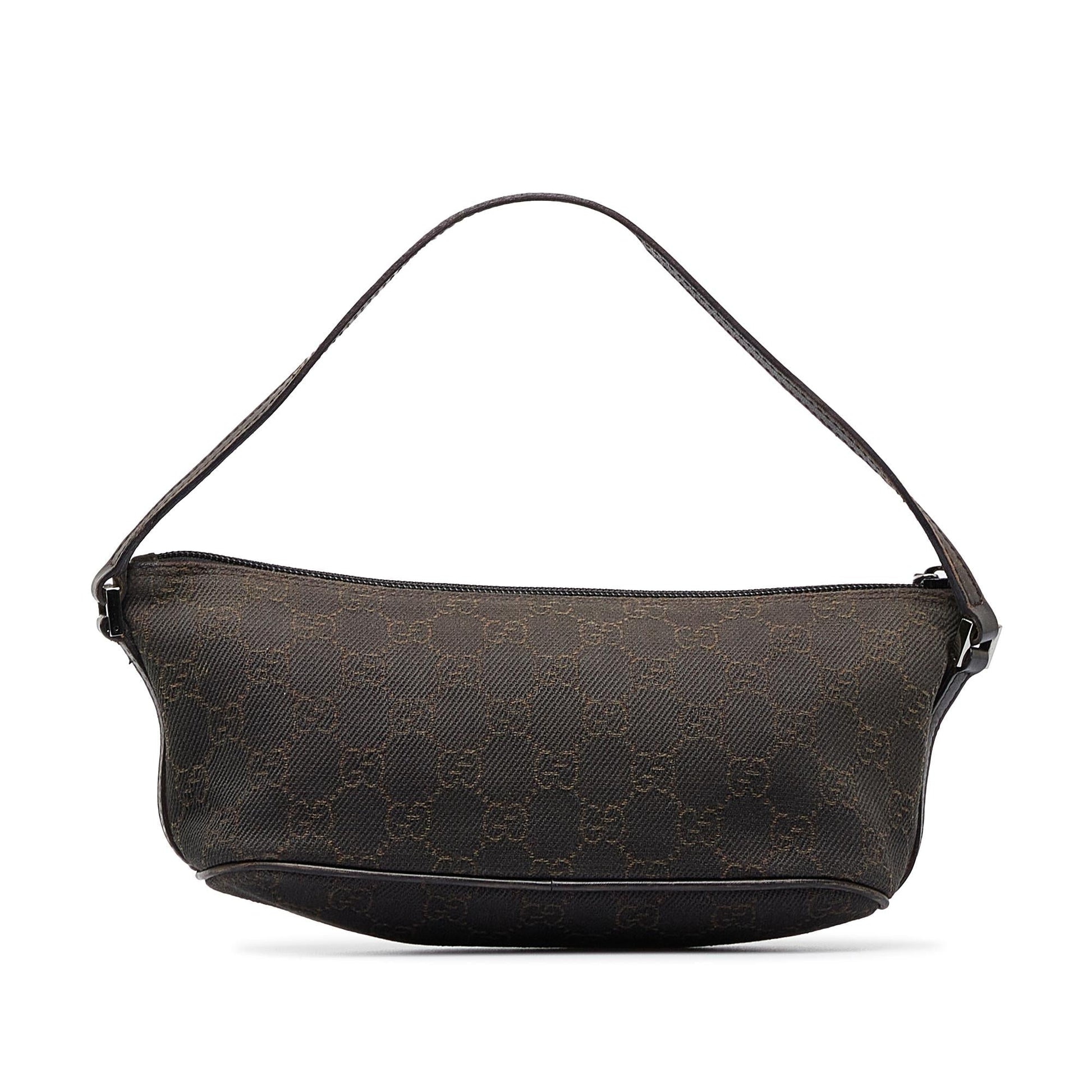 Gucci GG Boat Pochette SHG-nfSEnq Canvas Calf Brown Handbag