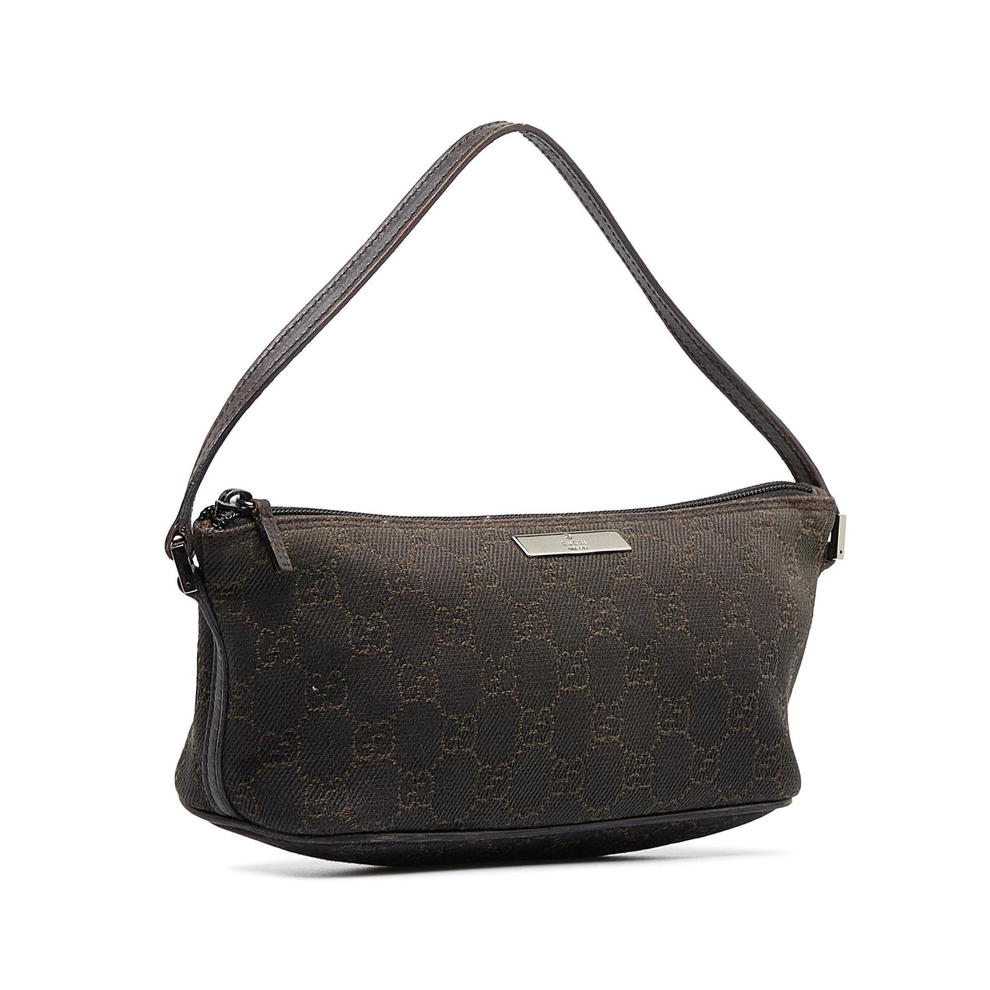 Gucci GG Boat Pochette SHG-nfSEnq Canvas Calf Brown Handbag