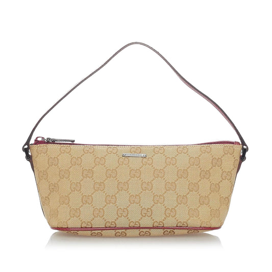 Gucci GG Boat SHG Canvas Brown Handbag 4