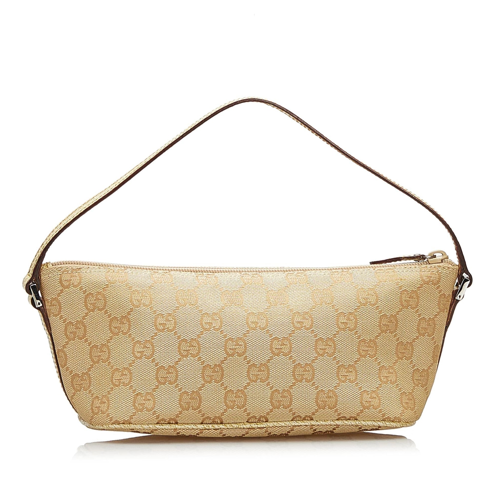Gucci GG Boat SHG Canvas Brown Handbag Boat Shg