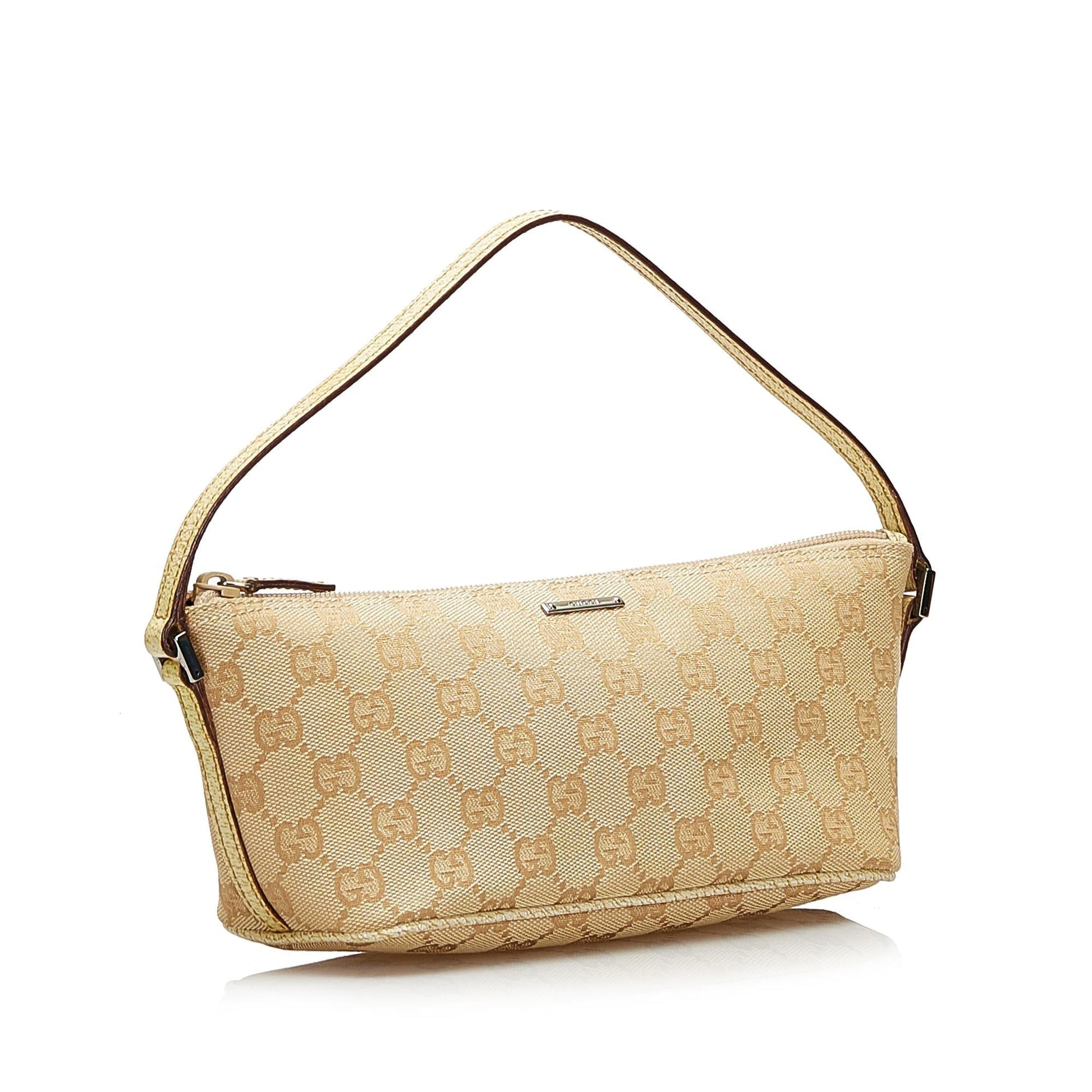 Gucci GG Boat SHG Canvas Brown Handbag Boat Shg