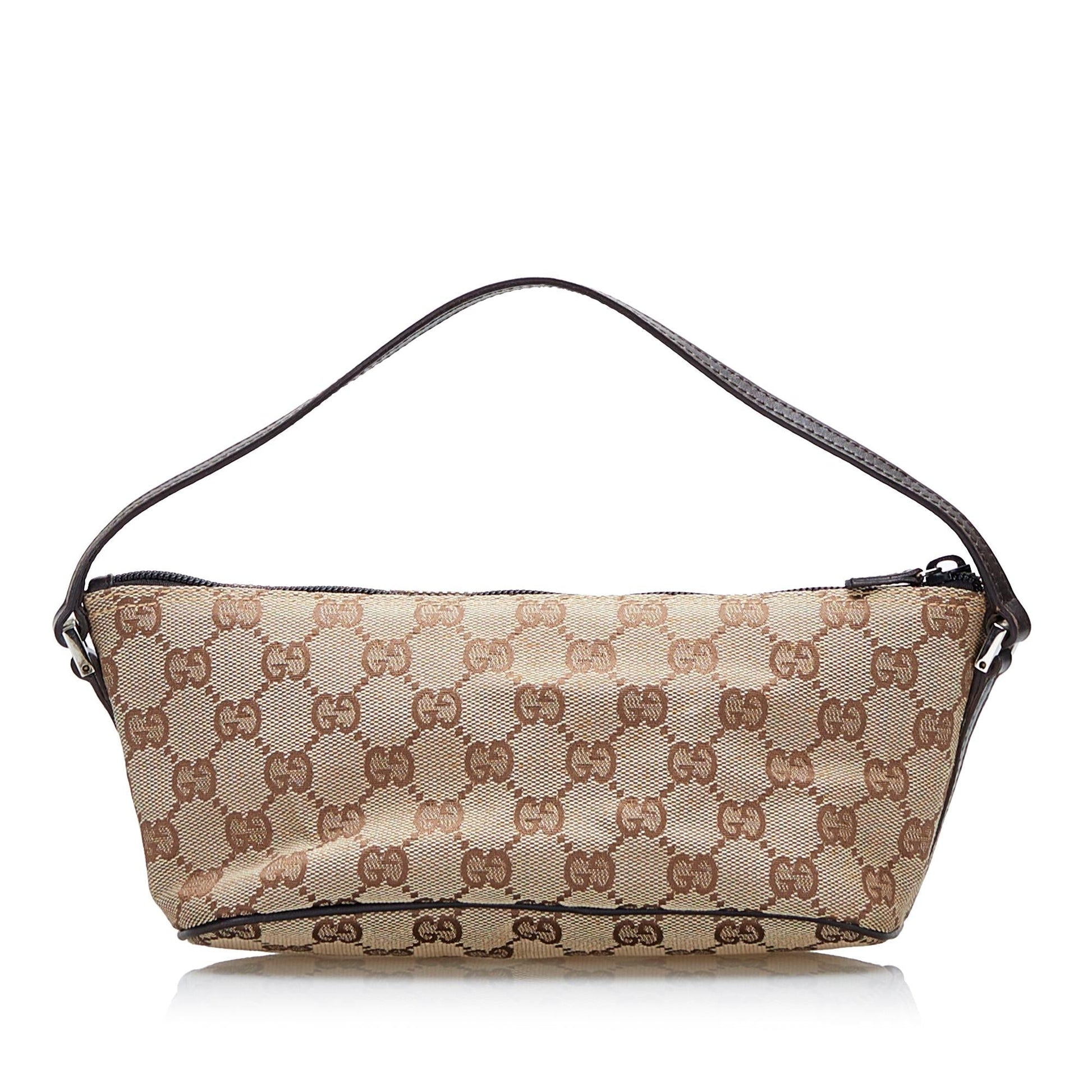 Gucci GG Boat SHG Canvas Brown Handbag 3