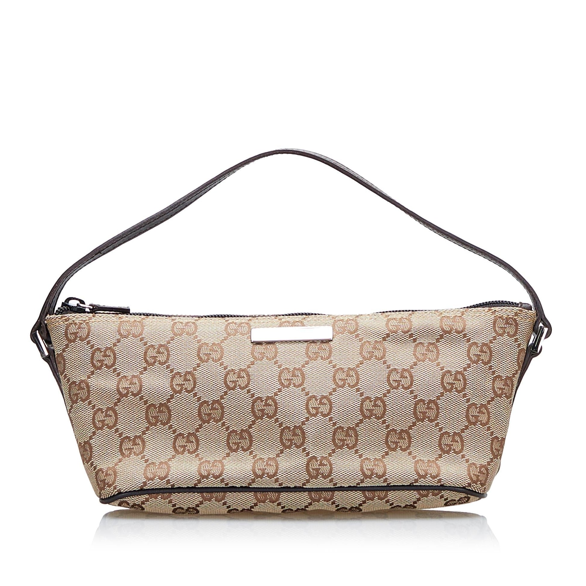Gucci GG Boat SHG Canvas Brown Handbag 3