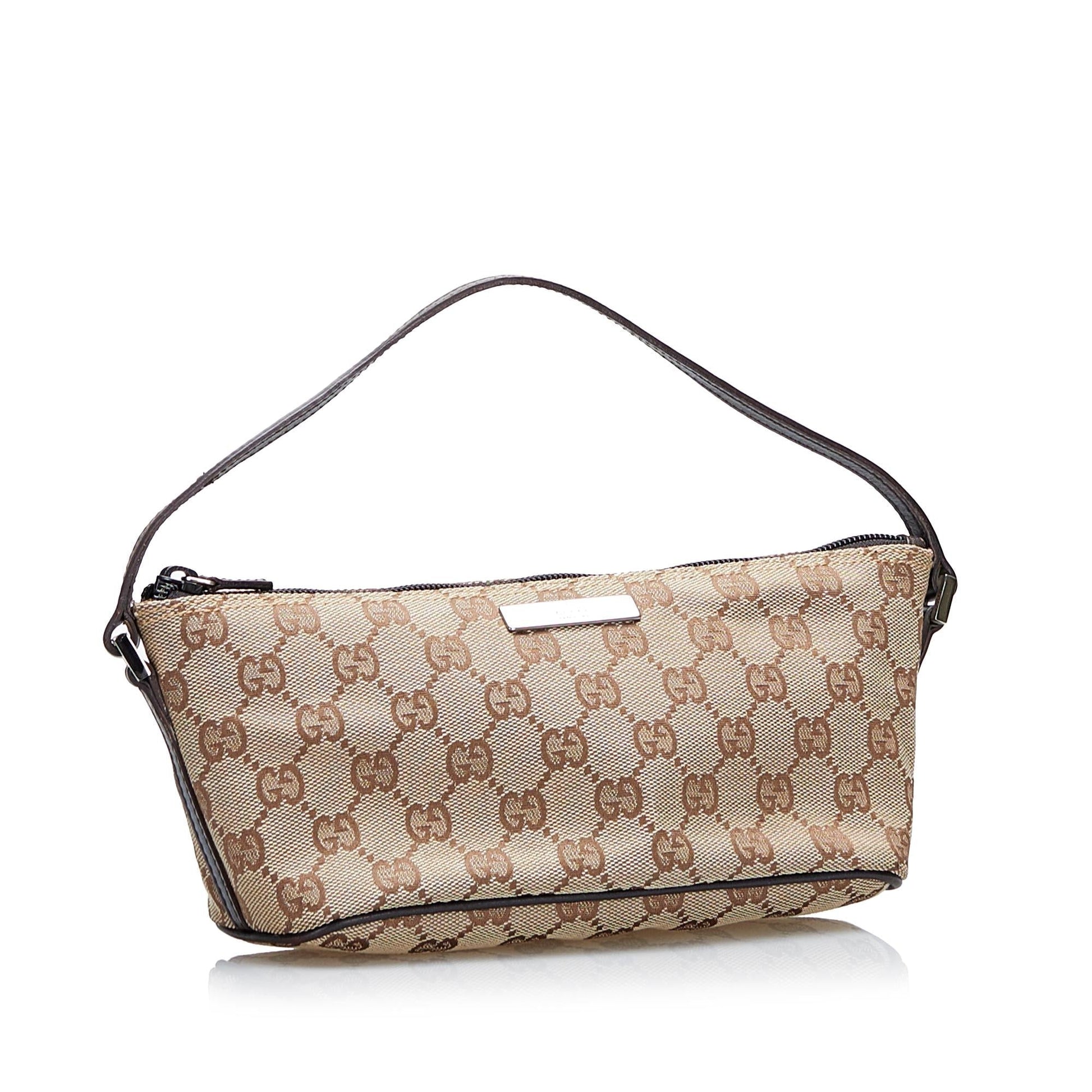 Gucci GG Boat SHG Canvas Brown Handbag 3