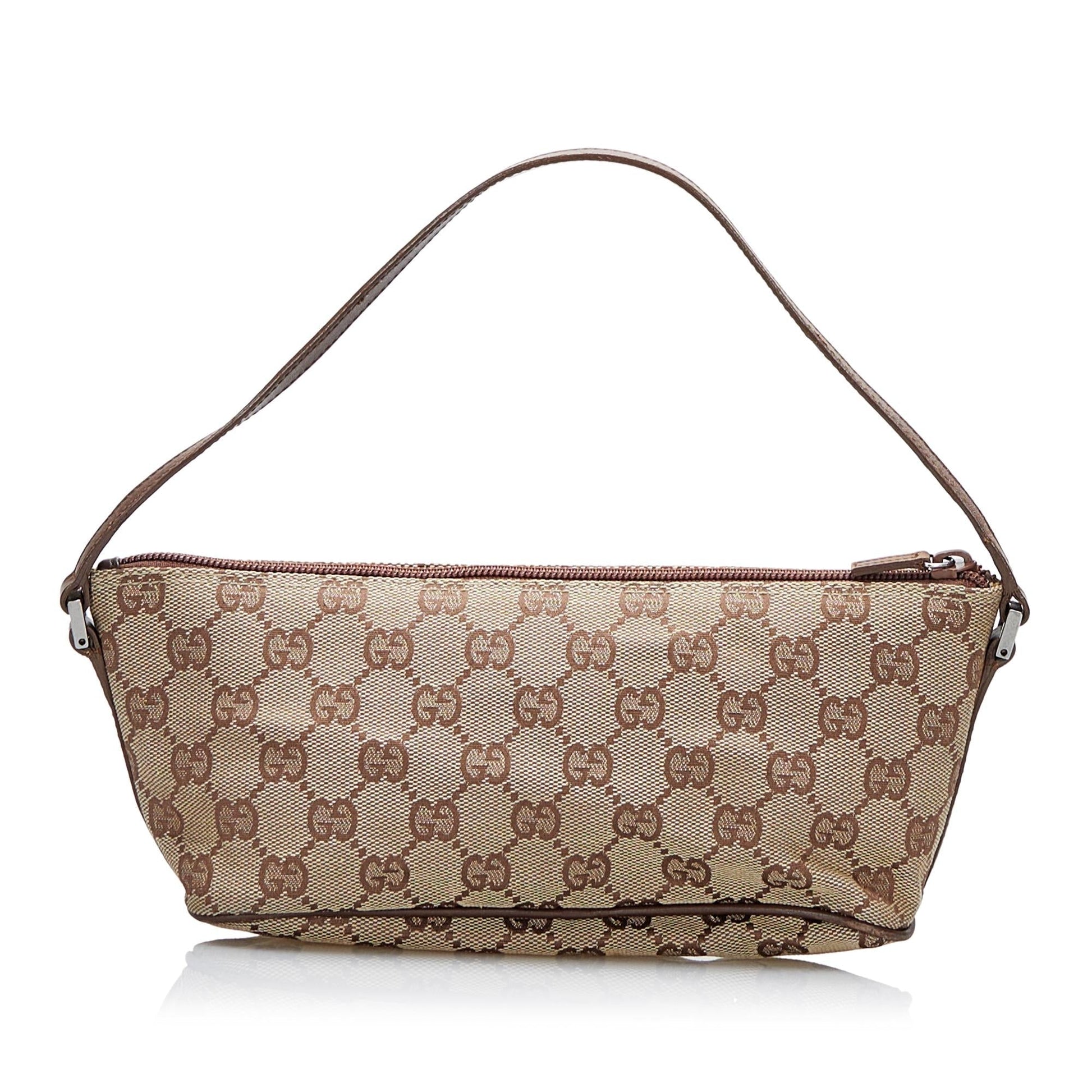 Gucci GG Boat SHG-yY77f6 Canvas Brown Handbag