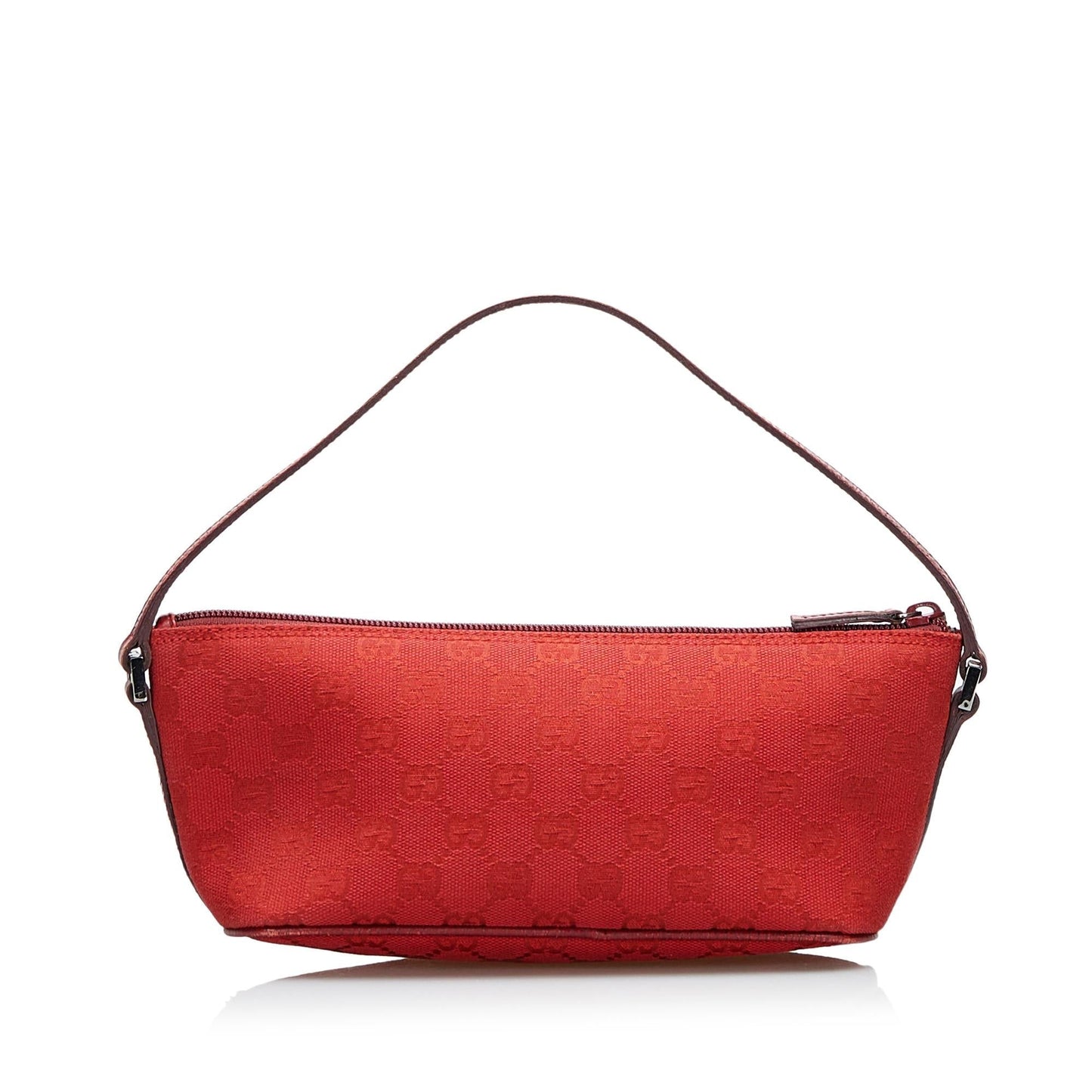 Gucci GG Boat SHG-bOUIld Canvas Red Handbag