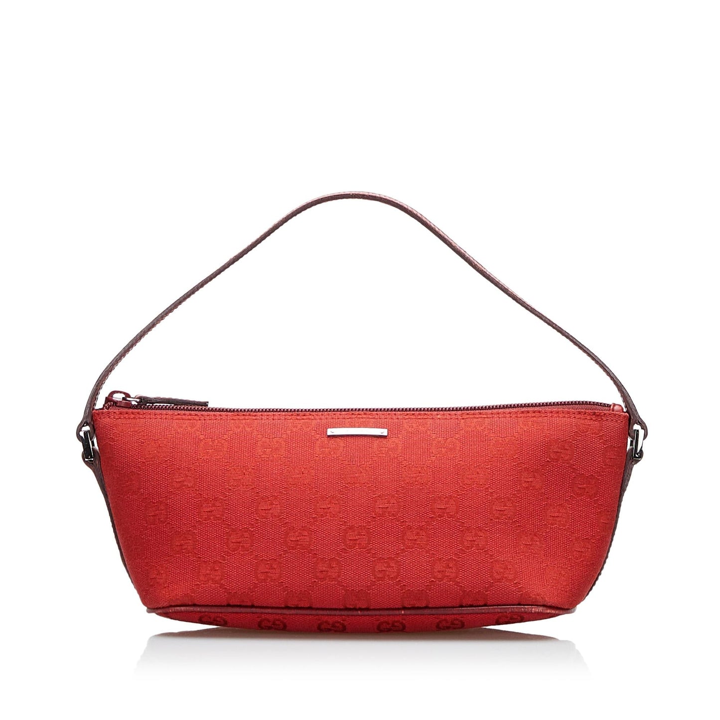 Gucci GG Boat SHG-bOUIld Canvas Red Handbag