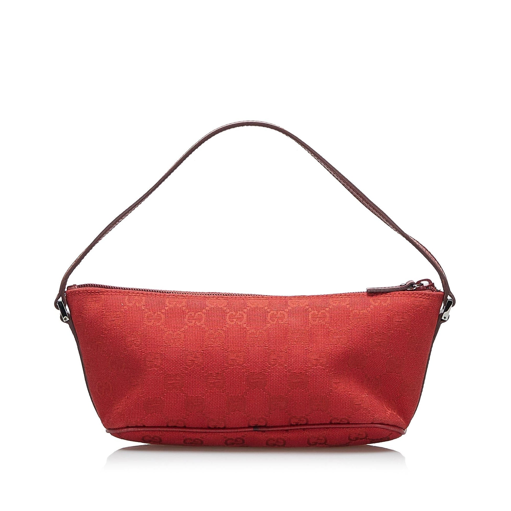 Gucci GG Boat SHG-7QOU6C Canvas Red Handbag